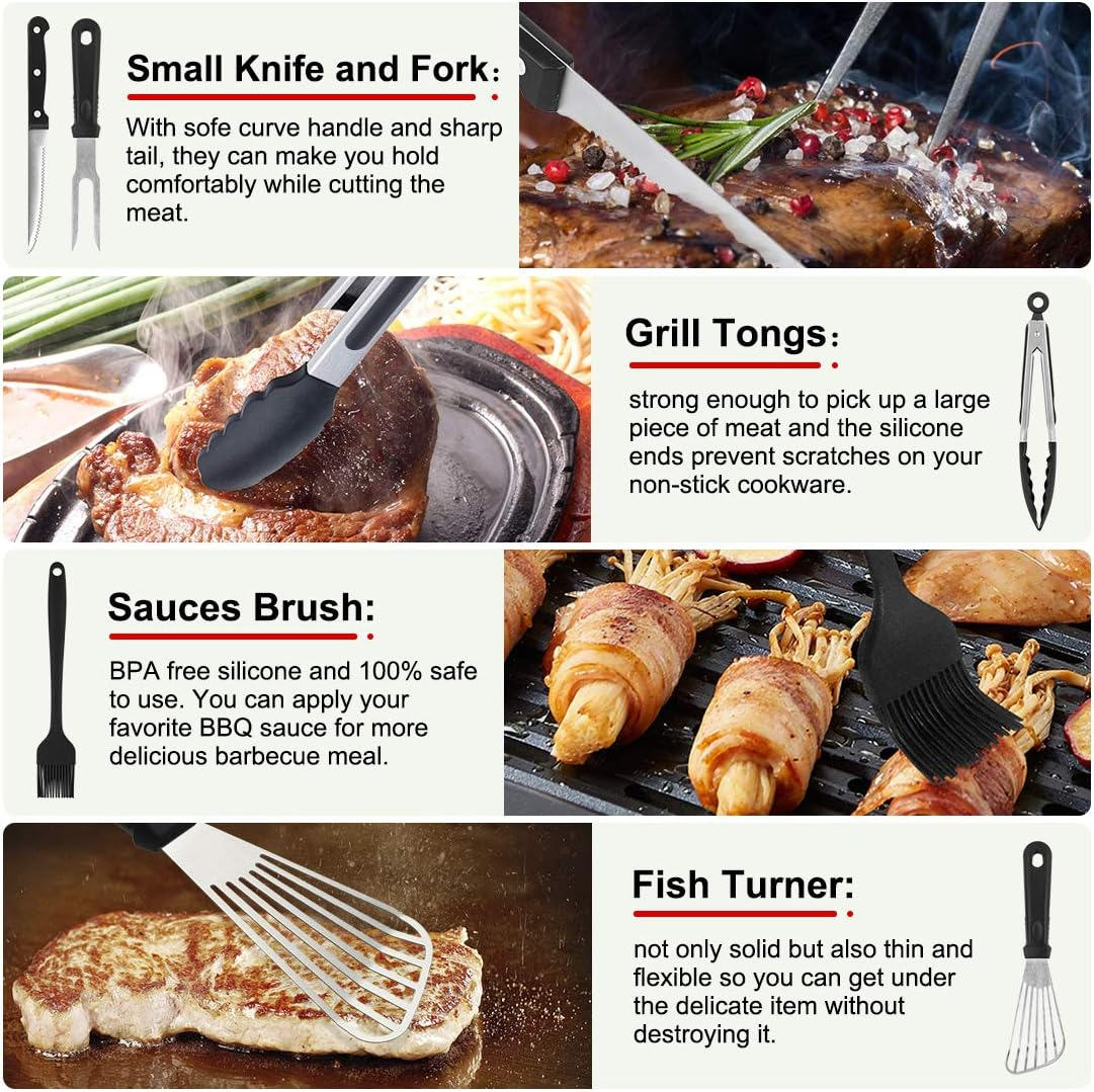 Griddle Accessories Kit, 135 Pcs Griddle Grill Tools Set for Blackstone and Camp Chef, Professional Grill BBQ Spatula Set with Basting Cover, Spatula, Scraper, Bottle, Tongs, Egg Ring image number 1