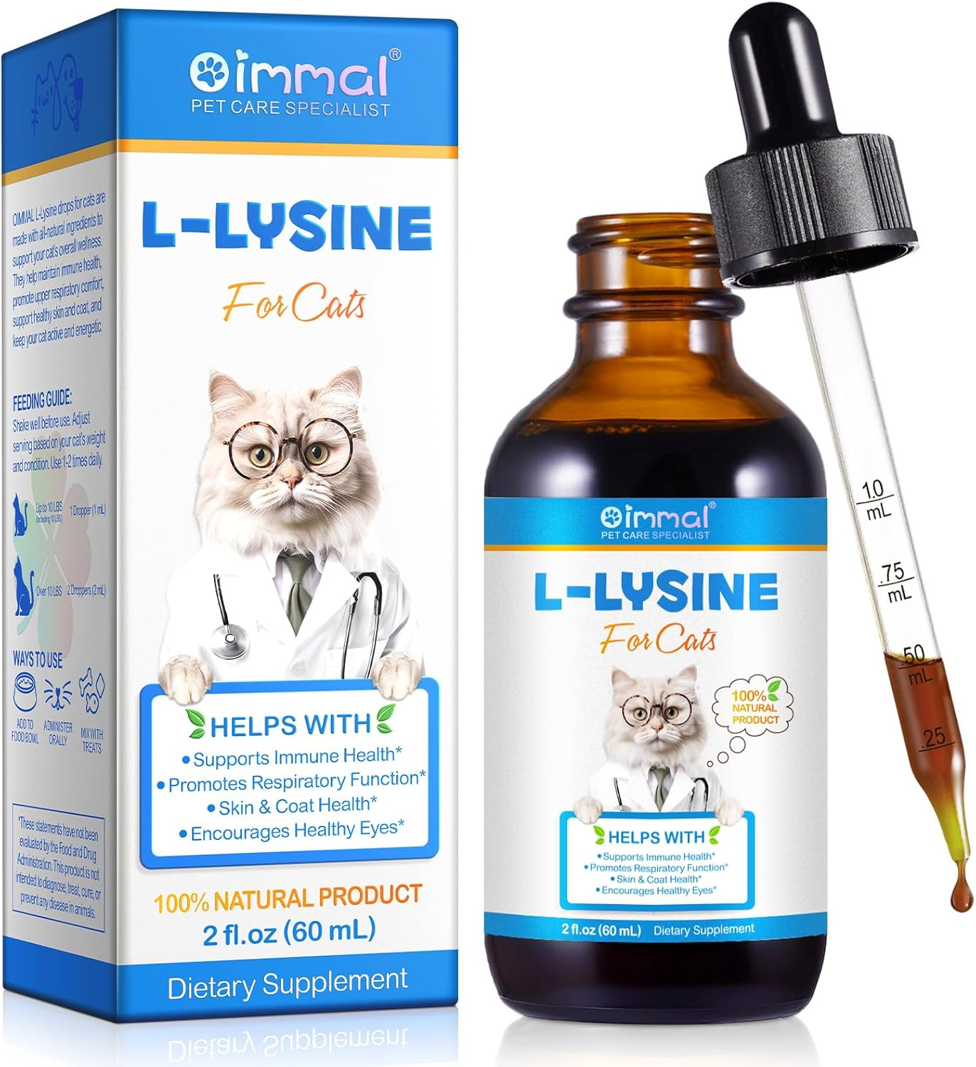 L-Lysine Supplement for Cats 60Ml | Daily Feline Wellbeing Support | Helps Maintain Normal Eye Moisture, Respiratory Comfort & Immune Health | Easy-To-Give Liquid Formula | Roast Chicken Flavour image number 3