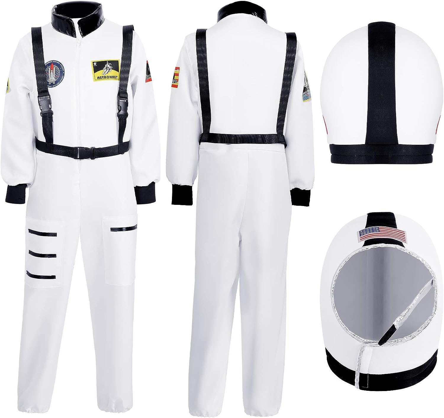 Geyoga Astronaut Costumes for Kids Astronaut Dress up Role Play with Astronaut Helmet for Birthday Theme Party image number 3