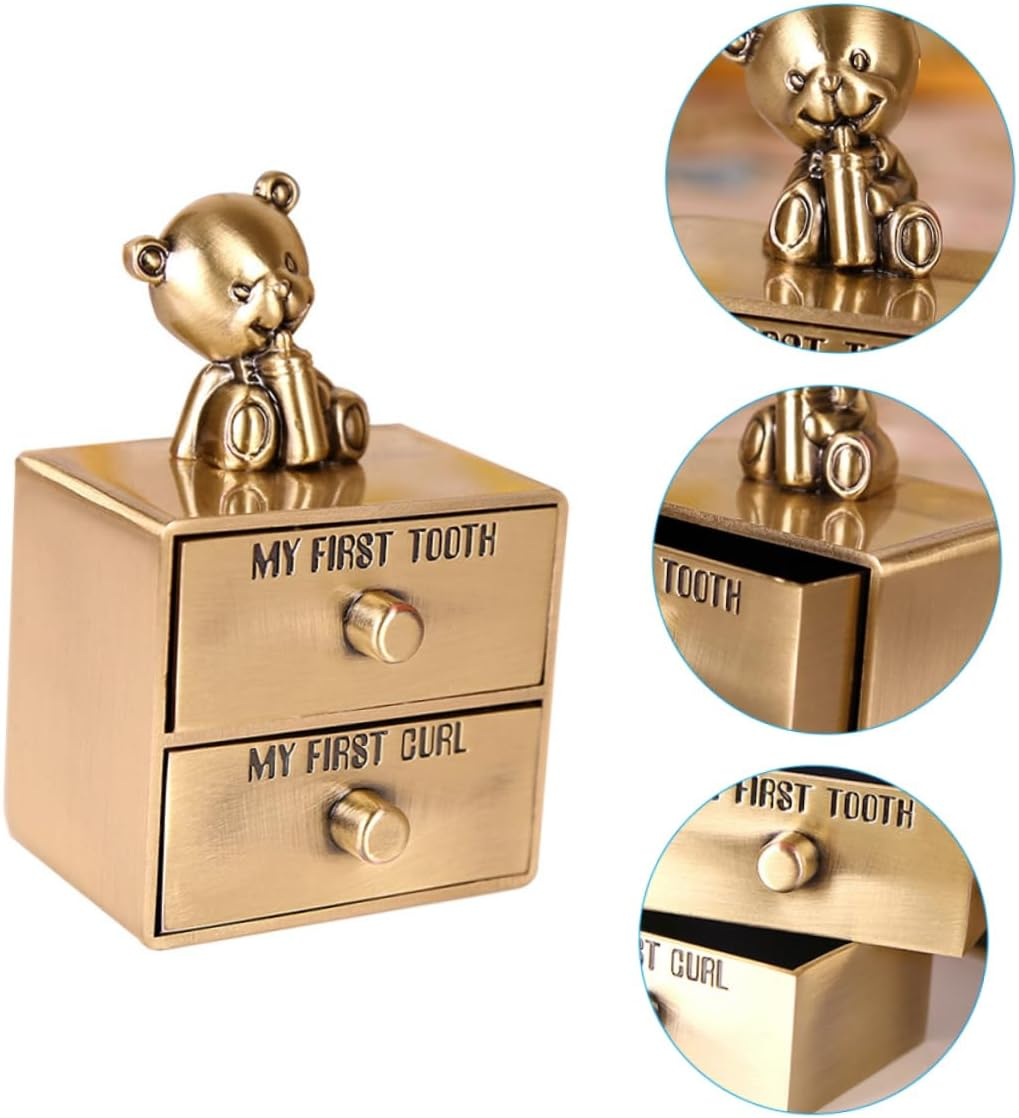 Keepsake Organizer Box Tooth Keepsake Box for Boys and Girls Animals Patterns Zinc Alloy Material Safe image number 2