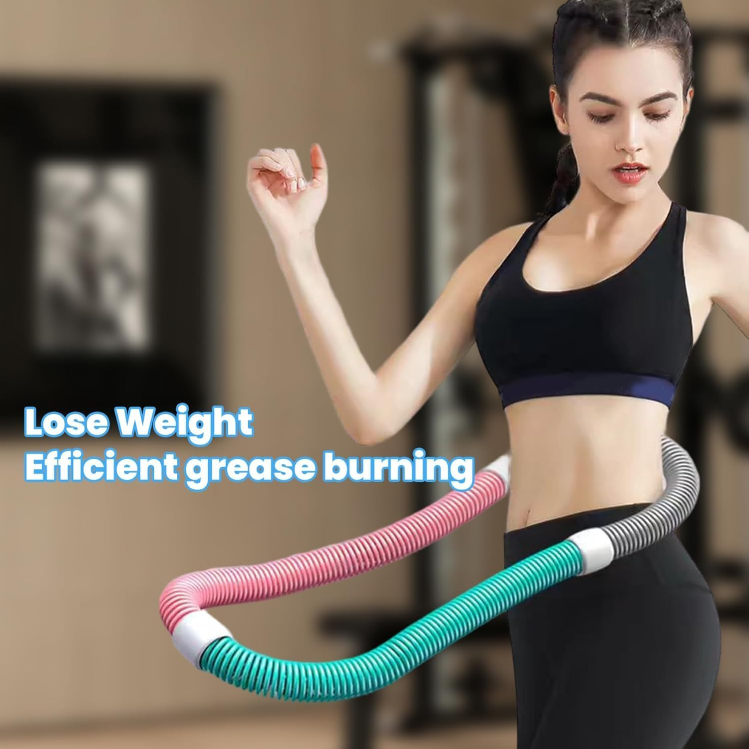 Weighted Soft Hula Circle for Adults - 3.3Lb Foldable Fitness Hoop, Portable Home Gym Adults Body Waist Slimming Exercise Equipment image number 2
