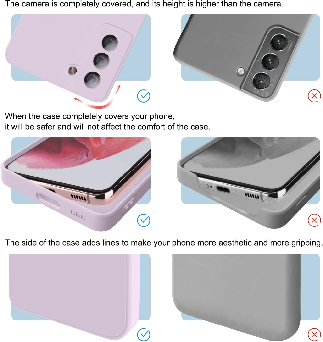 Silicone Case for Samsung Galaxy S21 Case, Silky-Soft Touch Gel Rubber Cover, Full Protective Case, Full Protective Case, Shockproof Anti-Scratch Case Cover for Samsung Galaxy S21 5G Case 6.2-Inch