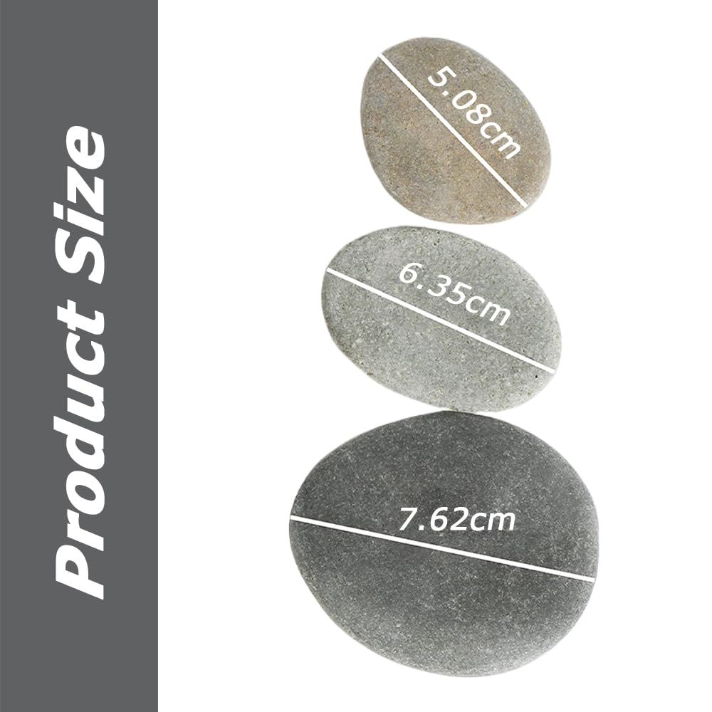 MOTRAIN 35Pcs Natural River Painting Rocks, Hand Selected Smooth Painting Stones, Assorted 5-8Cm/1.9-3.1In Flat Smooth Pebbles for Arts, Crafts, Aquariums, Garden & DIY Decoration image number 5