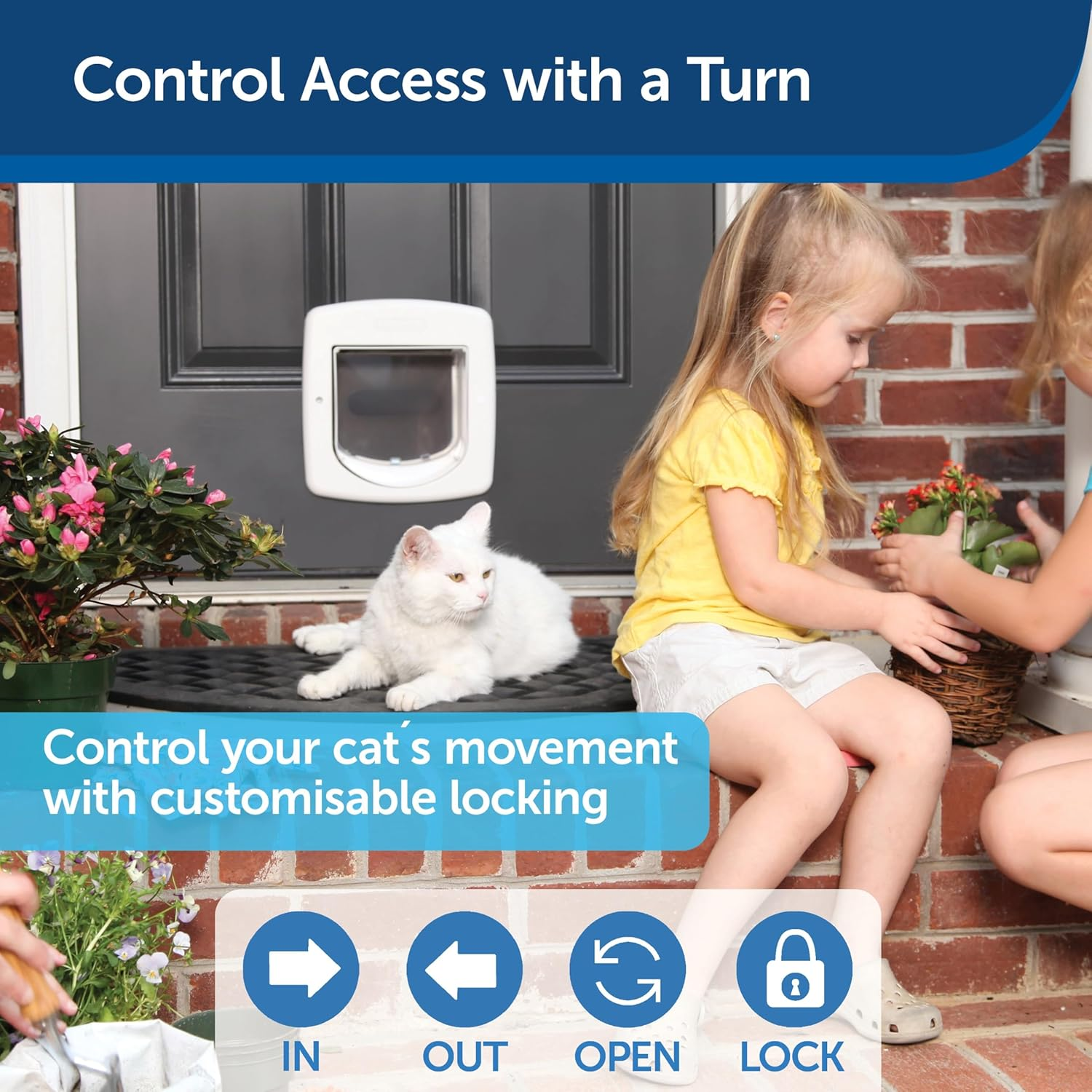 Petsafe Staywell, Deluxe Magnetic Cat Flap, Wood Grain, Selective Entry, 4 Way Locking