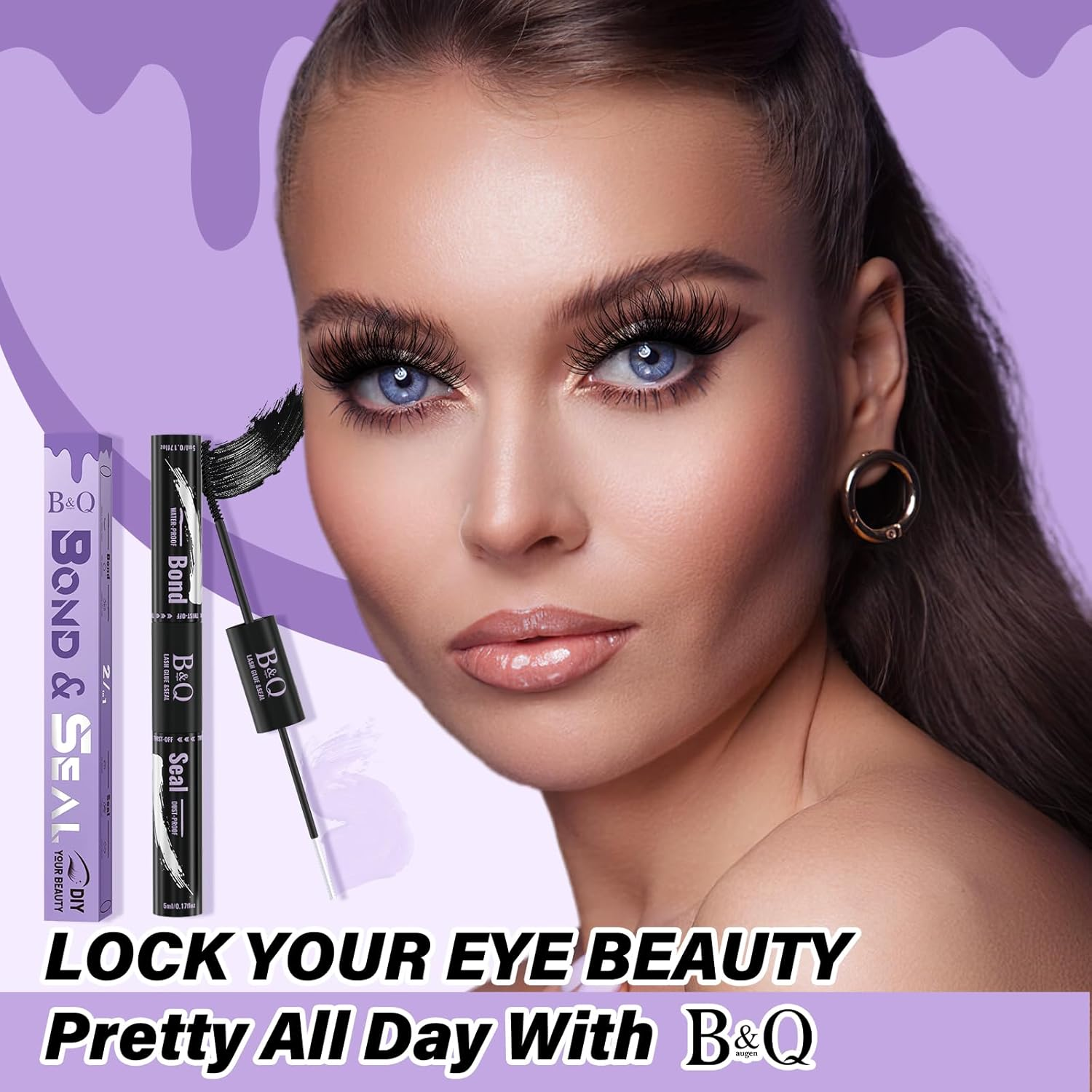 Lash Bond and Seal 10ML Eyelash Bond and Seal Lash Glue for Lash Clusters Black Bond Super Strong Lash Extension Bond and Seal Lasting Bond and Lock 72 Hours(Djst-Black-New) image number 6