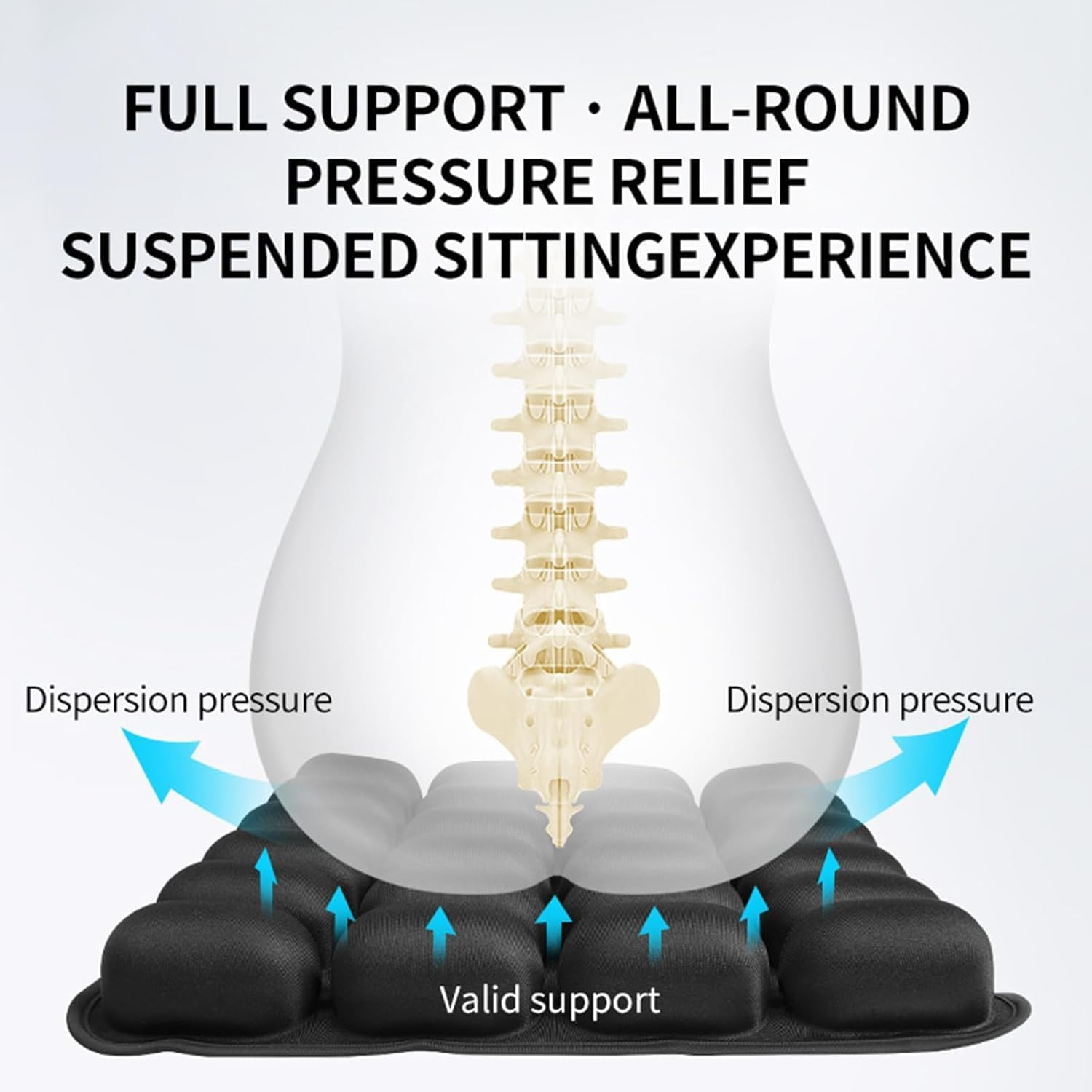 Sondur Travel Cushion, Plane Cushion for Airplane Seats, Comfortable 3D Air Cell Seat Cushions, Car Seat Cushion, Office Wheelchair Pad Orthopedics Pain Pressure Relief Camping Seat Mat