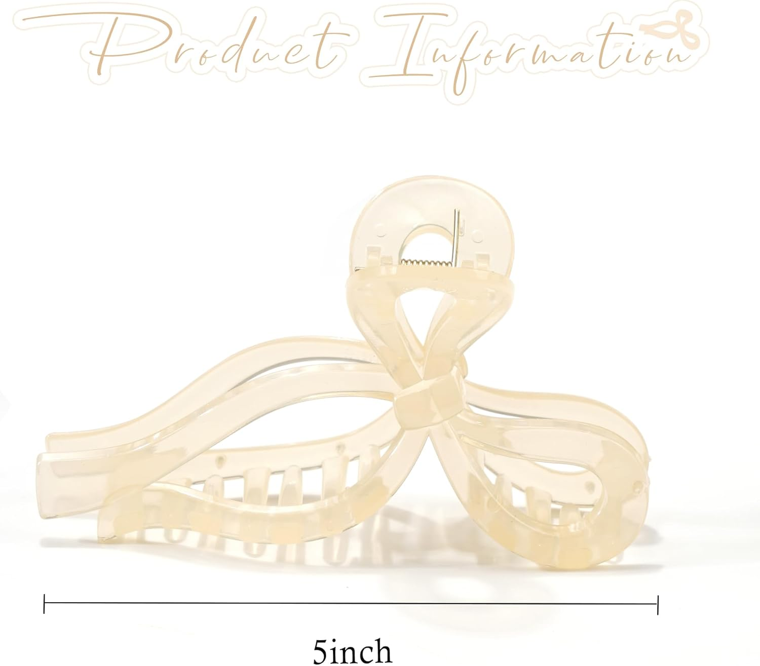 Ayesha Bows Claw Clips - 2 Colors Ribbon Coquette Clips for Thick Hair and Girls, Including Pink - Pink image number 6