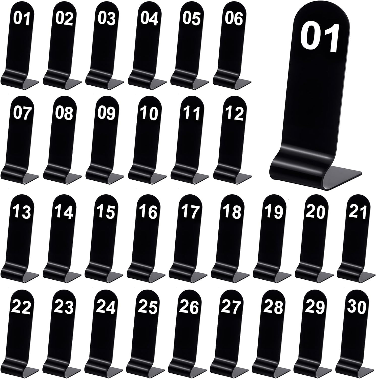 1-30 Table Numbers Restaurant Order Numbers Double Sided Acrylic Reception Number Stands Signs for Wedding Restaurant Seating Cafes Party Banquet (Black)