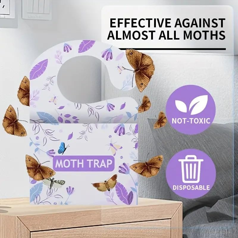 Pantry Moth Traps 6-Pack Indoor Moth Traps-Glue Traps with Pheromones for Pantry Moths- Adhesive Tool for Wool Closet Carpet Food and Cupboard image number 4