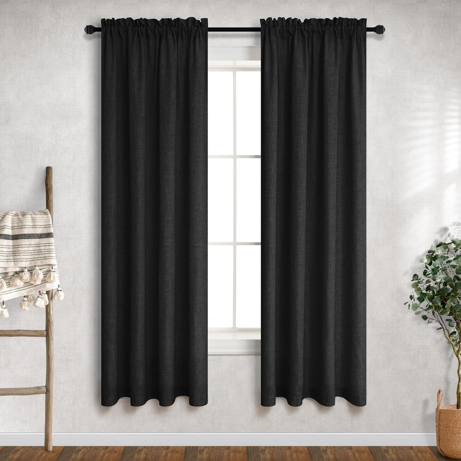 Cream Curtains 120 Inches Long for Living Room Dining 2 Panels Set Rod Pocket Draperies Semi Sheer Privacy Natural Linen Curtains for High Ceiling Patio Door Rustic Farmhouse Decoration 10 FT Tall