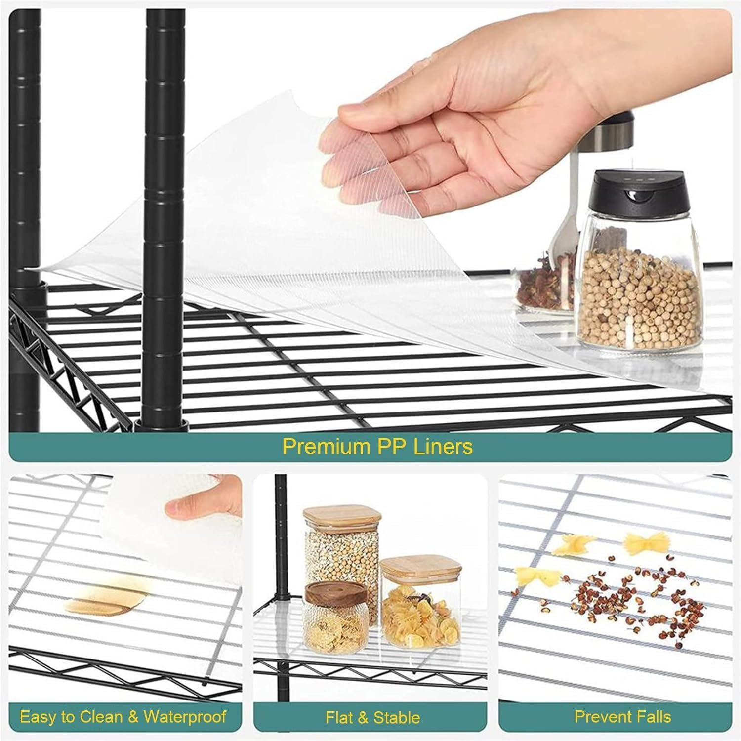 SIMTWO 4-Tier Storage Shelving Unit, Adjustable Garage Storage Shelves, Heavy Duty Kitchen Storage Rack Wire Shelf Unit(107X55X30Cm) image number 2