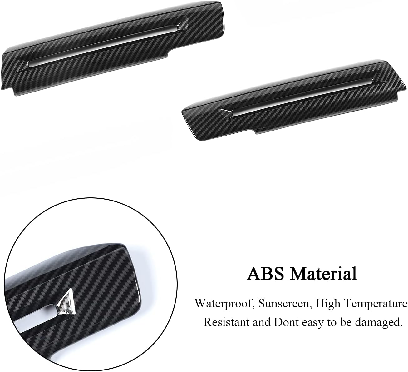 2PCS Carbon Fiber Inner Door Handle Trim Cover Interior Decoration Accessories Fit for Ford Mustang 2015-2024 image number 4
