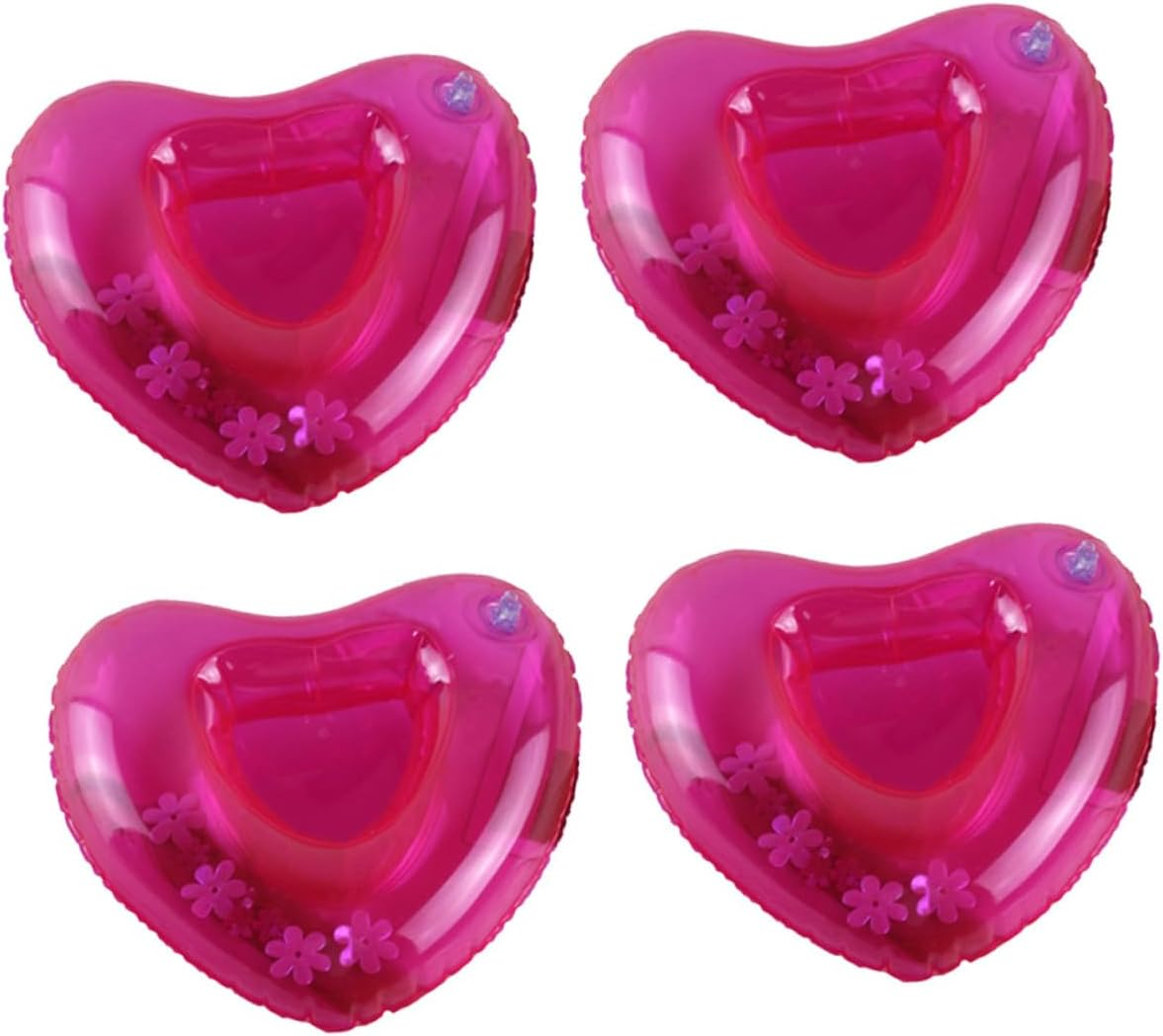 KICHOUSE 8Pcs Rosy Heart Shape Floating Drink Holder Inflatable for Beach Party Decor image number 4