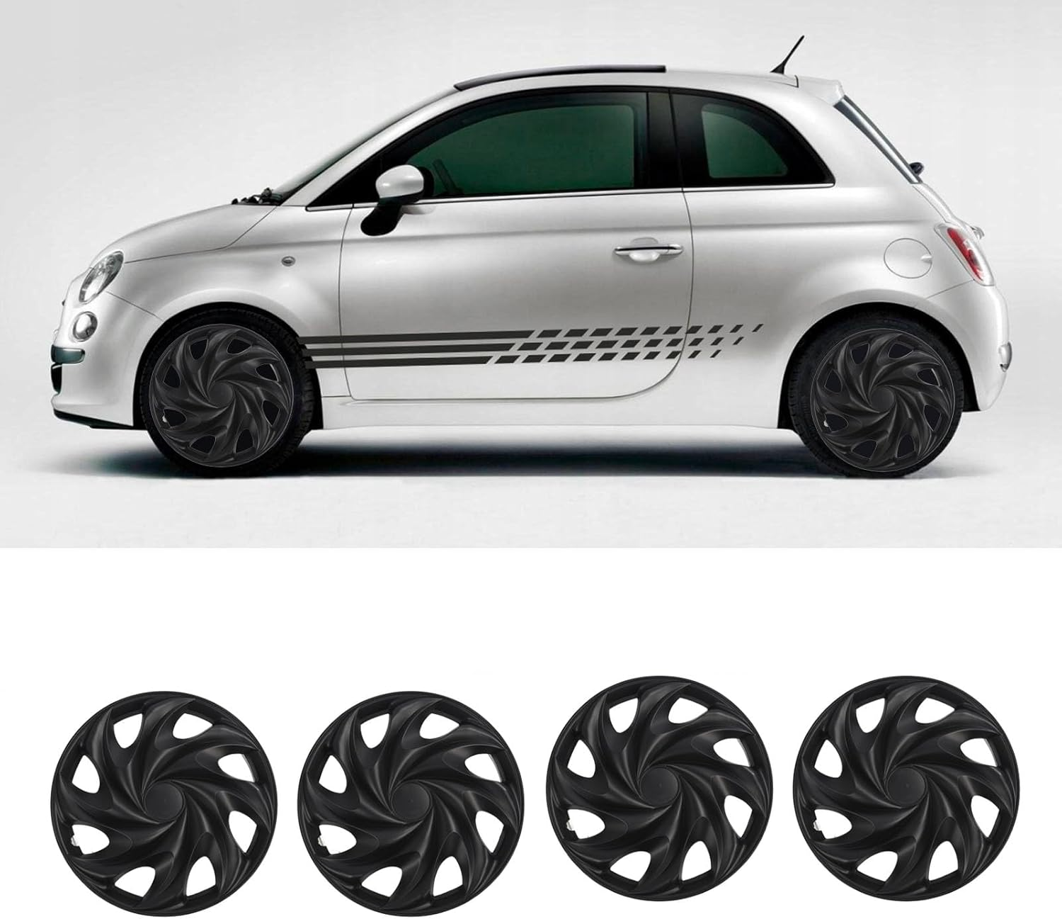 4Pc 15 Inch Hubcap Wheel Covers, Stylish and Sturdy Rim Protectors Universal Hubcap for Cars Trucks Vans, Protects and Beautifies Vehicle, Auto Tire Rim Replacement image number 1