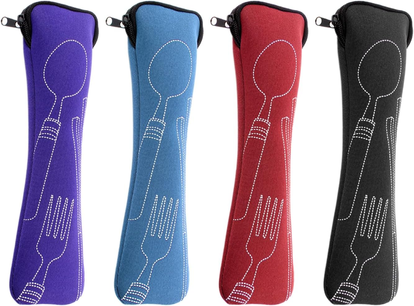 Set of 4 Tableware Bags, Cushion Tableware Storage Bag, Storage Bag for Forks, Spoons, Chopsticks, Stainless Steel Tableware Packaging Bag image number 3