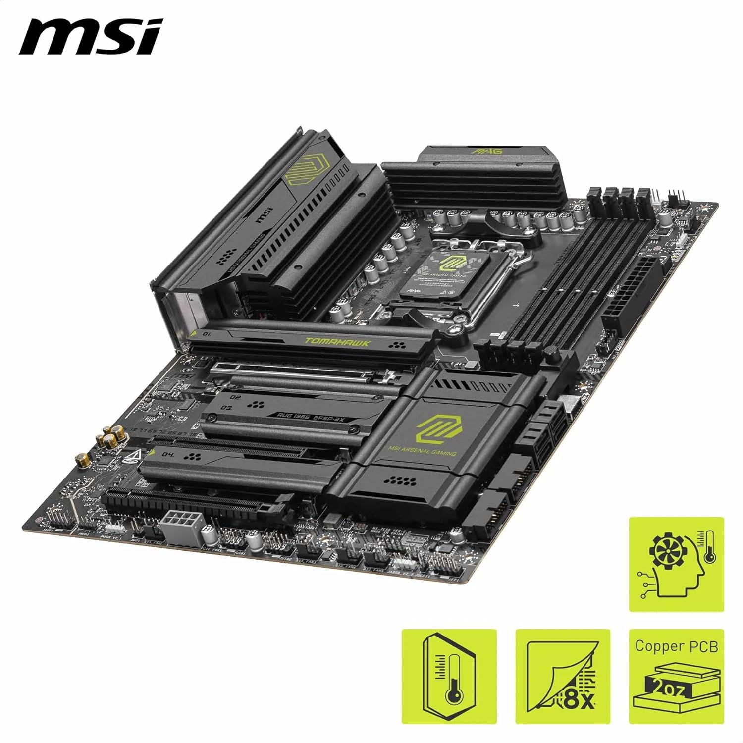 MSI MAG X870E Tomahawk Wifi Motherboard, ATX - Supports AMD Ryzen 9000/8000 / 7000 Processors, AM5-80A SPS VRM, DDR5 Memory Boost 8400+ Mt/S (OC), Pcie 5.0 X16, M.2 Gen5, Wi-Fi 7, 5G LAN image number 4
