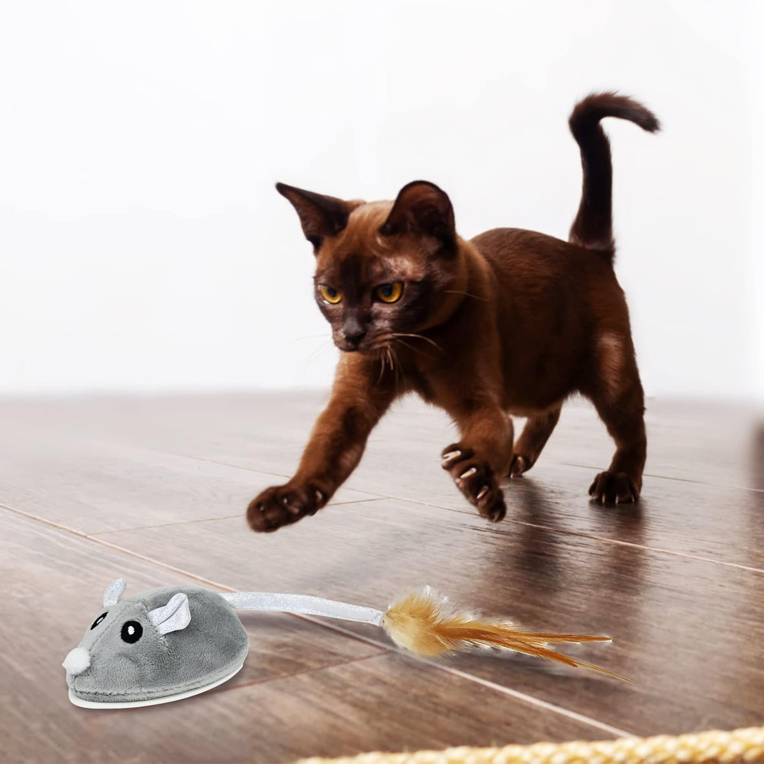 FORMIZON Cat Toy Electric Toy Mouse, Cat Toy Mice, Electronic Mouse, Plush Toy Mouse for Cat, with USB Cable, Interactive Toy Mouse for Cat Run and against Boredom image number 3