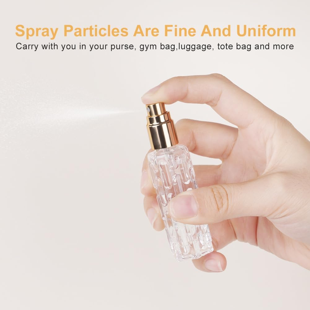 LOPHE Refillable Perfume Atomiser, 4 X 10 Ml, Travel Perfume Atomiser, Mini Perfume for Travel, Bottler, Perfume Bottle, Empty Gifts for Men and Women (Black + Silver + Gold + Rose Gold) image number 2