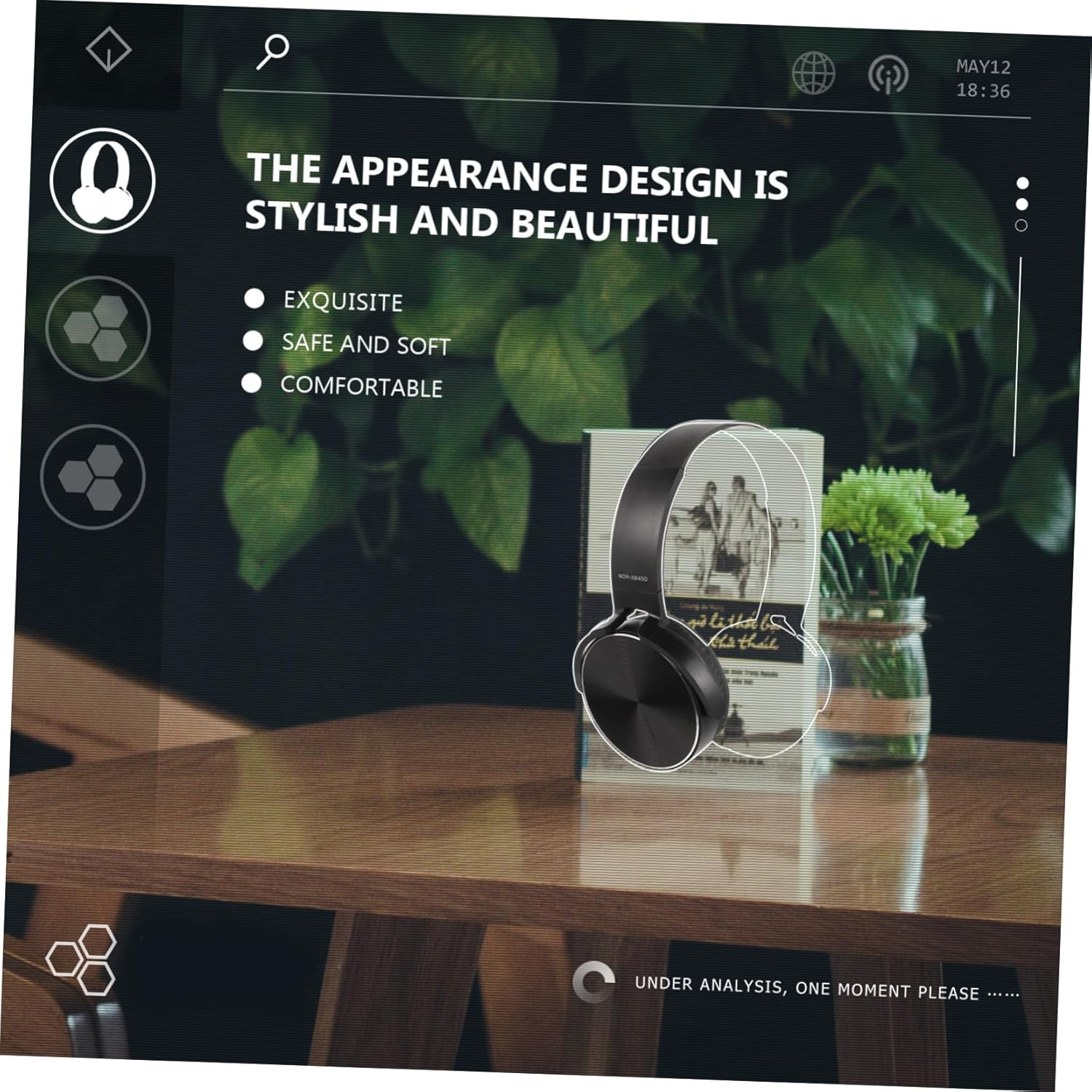 Operitacx Wired Gaming Headset with Microphone, Stereo Head-Mounted Headphones for Computer and Home Use, Black Over-Ear Portable Earphones for Gaming and Music image number 1