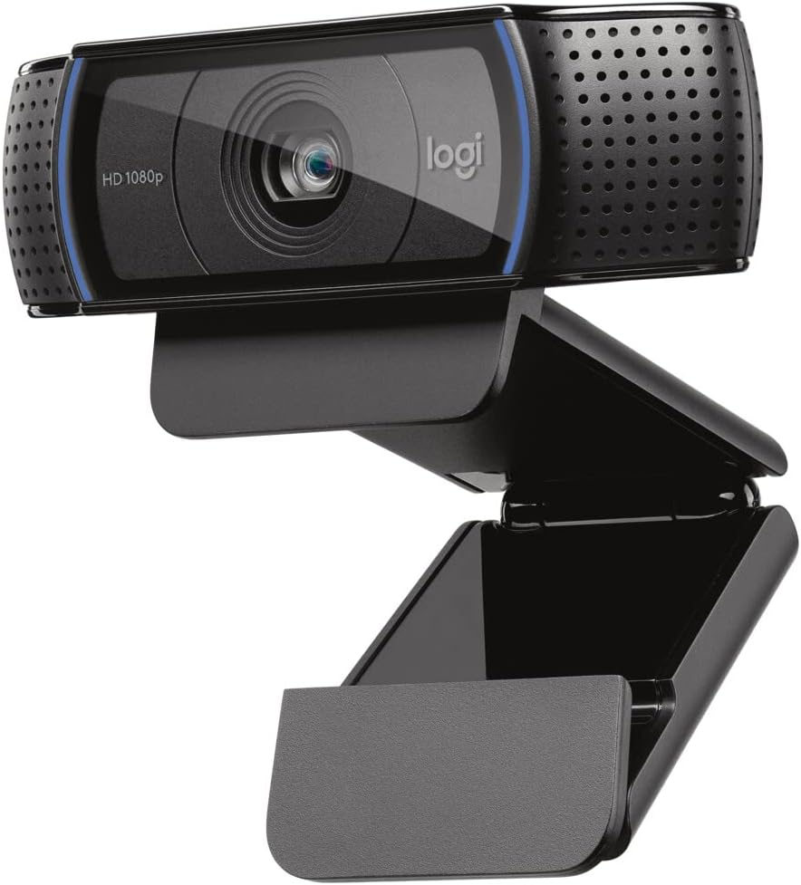 Logitech C920 HD Pro Webcam, Streaming, Full HD 1080P/30Fps Video Calling, Clear Stereo Audio, HD Light Correction, Works with Skype, Zoom, Facetime, Hangouts, Pc/Mac/Laptop/Macbook/Tablet - Black