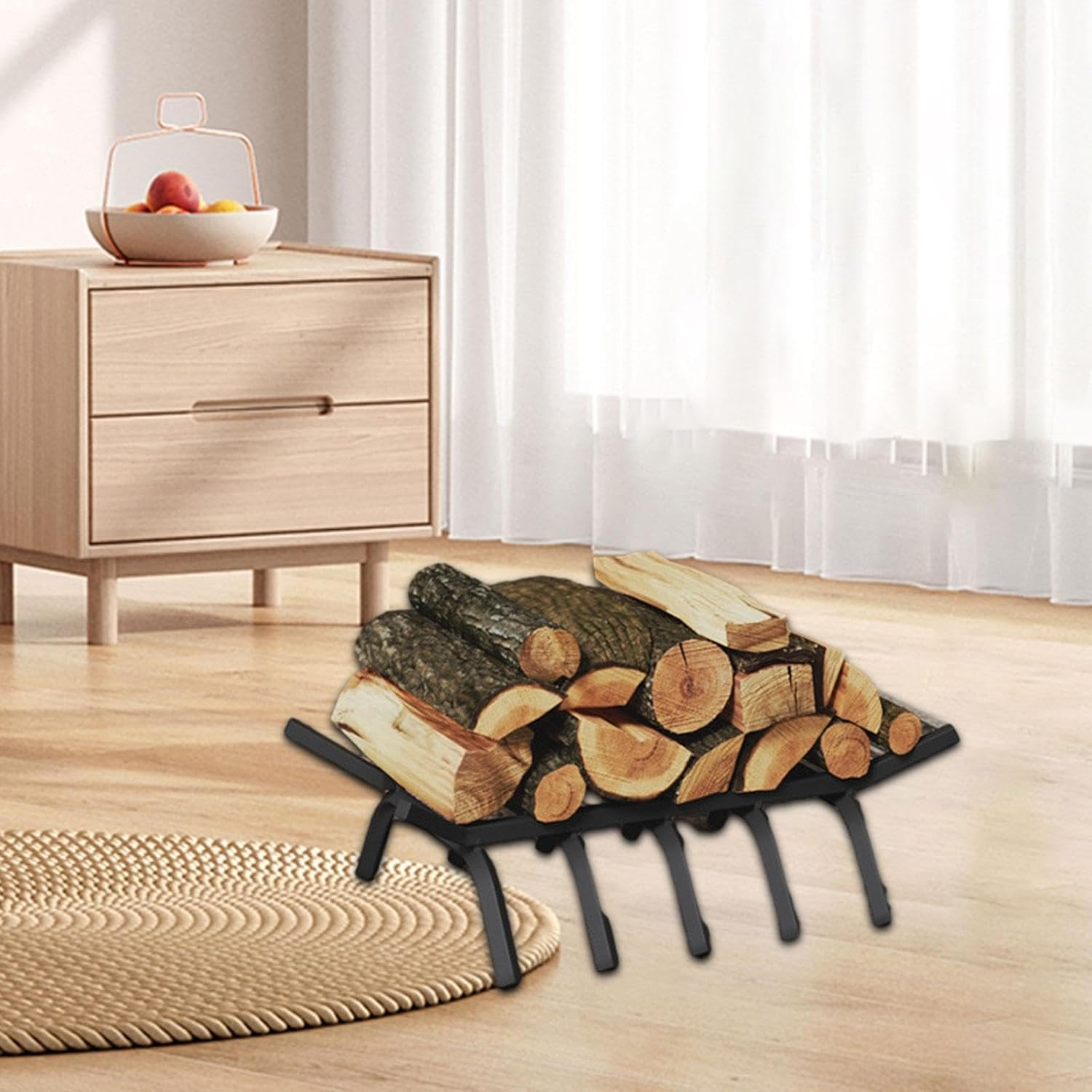 Firewood Rack Organizer Fireplace Log Grate for Indoor Fireplaces Firepit