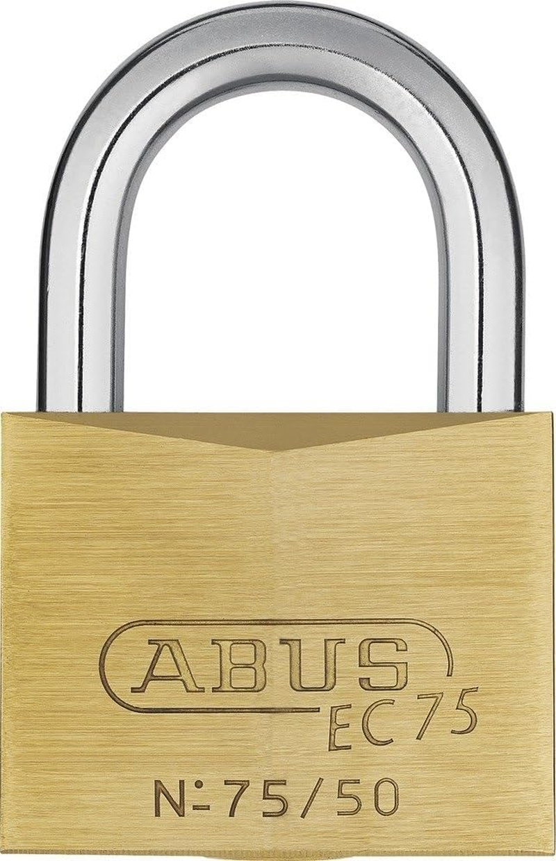 ABUS Marine Padlock 75IB/40 - Weatherproof - Brass Lock Body with Nickel Pearl Coating - ABUS Security Level 6 - Silver