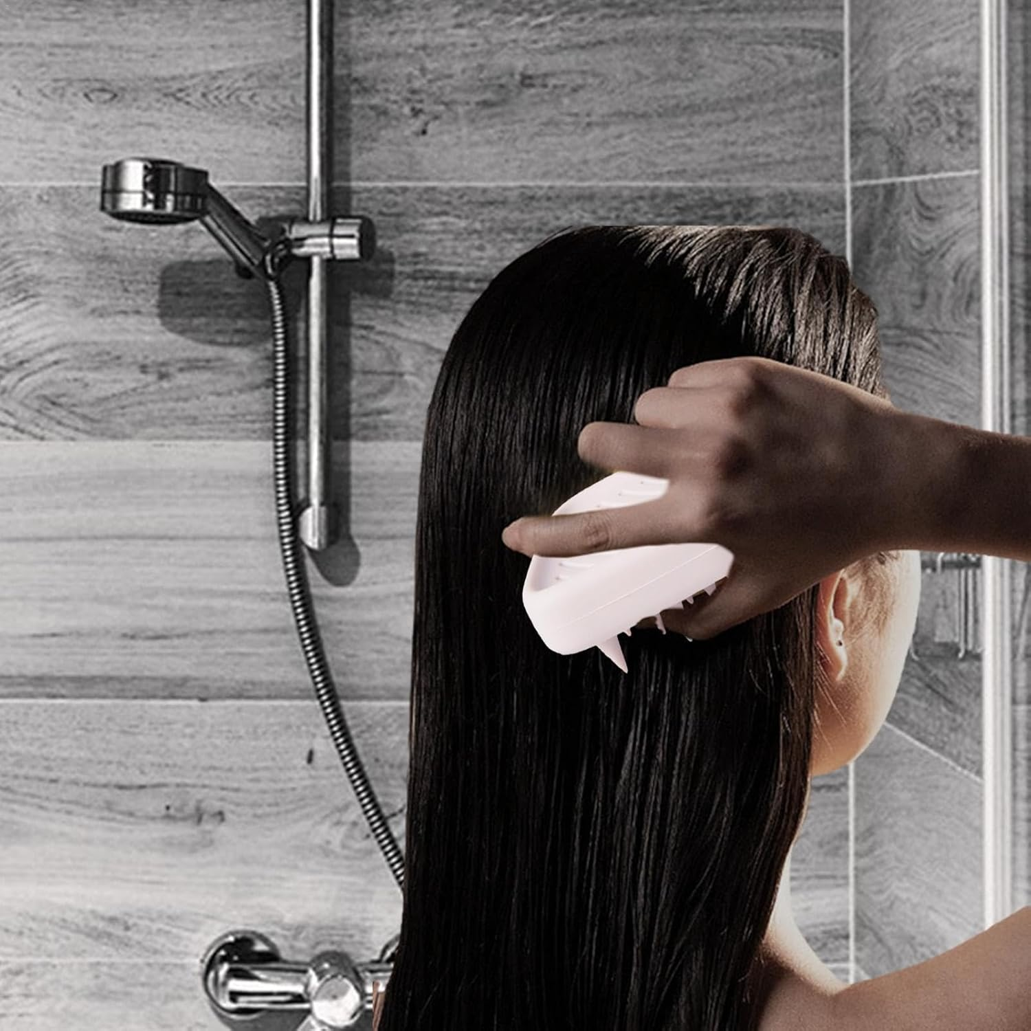 Yabauuop Scalp Scrubber for Shower - Silicone Bath Brushes for Shower - Silicone Shower and Bath Brushes, Soft Hair Comb, Home Must Have for Men, Women, Kids - Blue image number 7