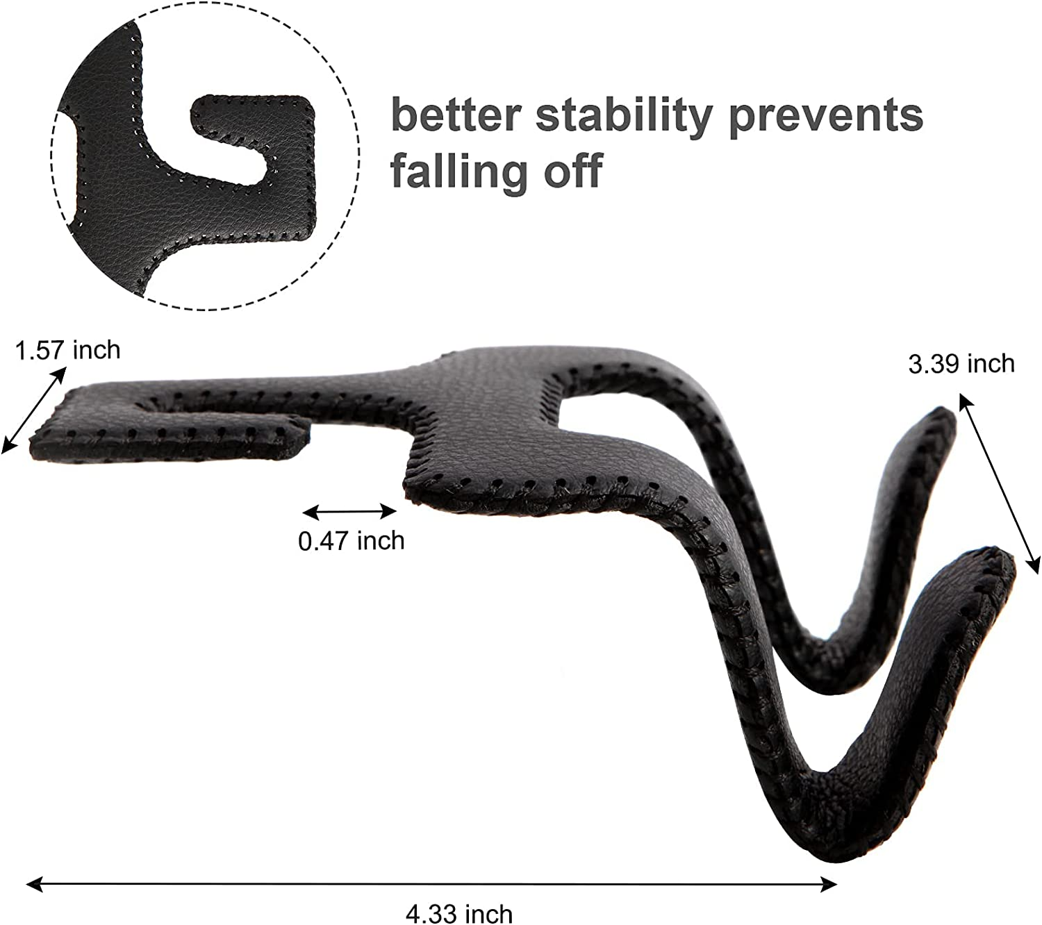 AMVOYOA Car Purse Hook, 2 in 1 Car Seat Headrest Hooks Durable Hanger Storage Holder Leather Organizer for Hanging Grocery Bags, 1 Pack, Gray - Grey image number 6