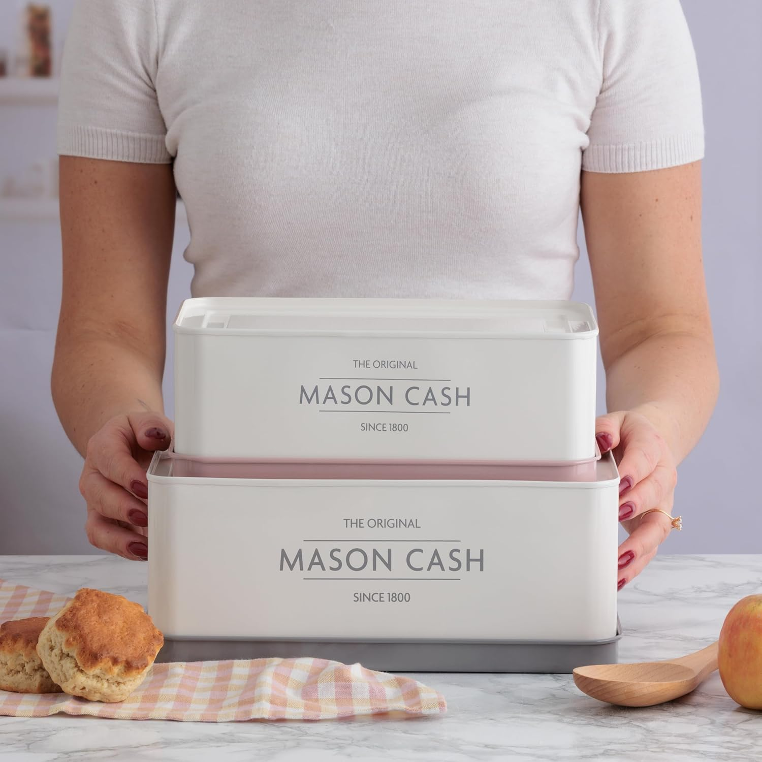 Mason Cash Innovative Kitchen Set of 2 Rectangular Tins, 1.7 Litre / 2.5 Litre - Colour Coated Steel image number 5
