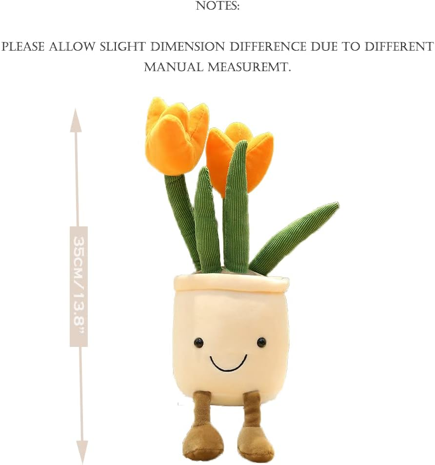 CHELEI2019 13.8" Plant Stuffed Animal,Tulip Plush Toy Flower Pot Stuffed Plush Pillow Doll image number 1
