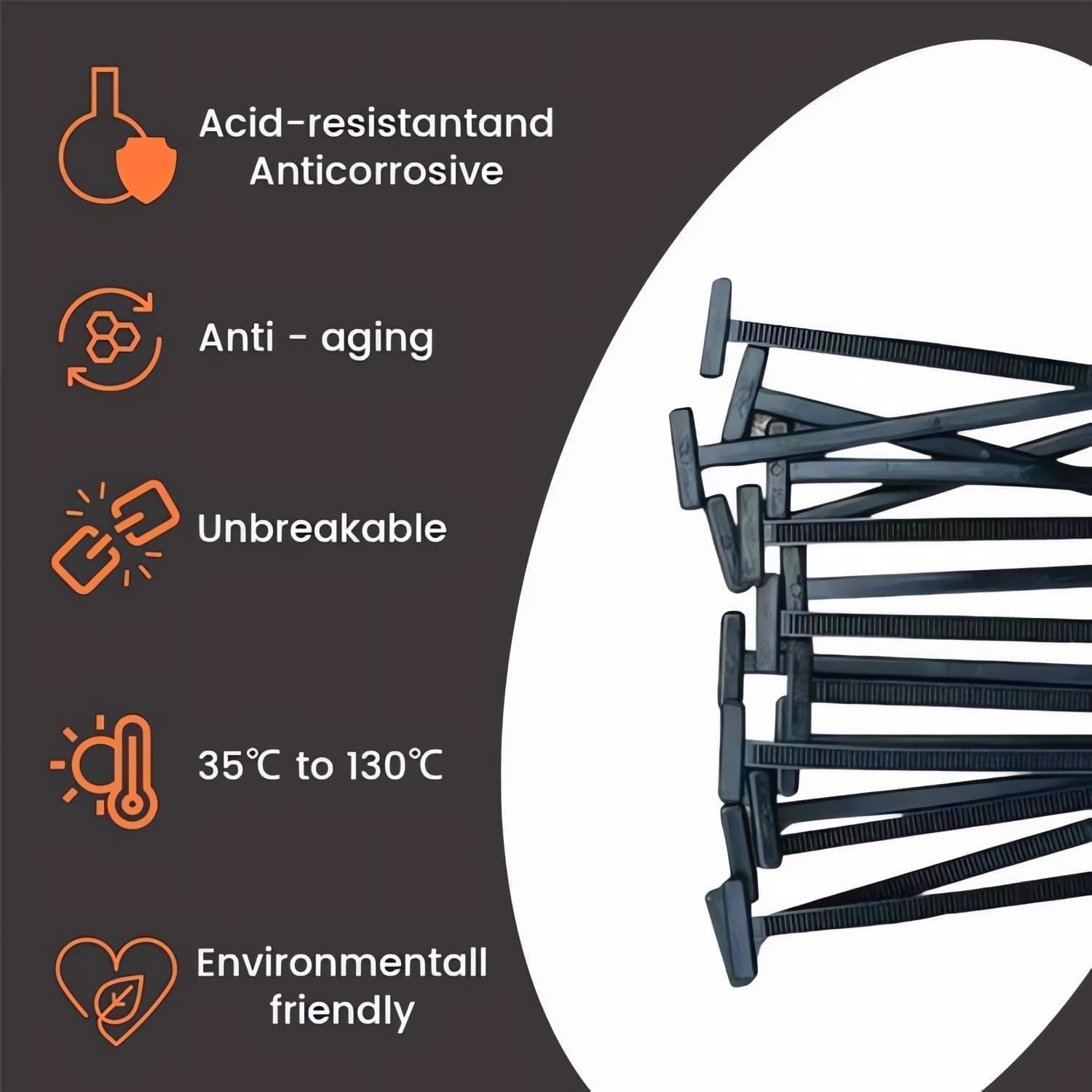 100Pcs Nylon Universal Cable Tie Buckle, 2025 New Multifunctional Cable Tie Buckle, Heavy Duty Self-Locking Nylon Zip Ties Holder, Multipurpose Plastic Cable Ties Tool for Car Daily Repair QFFAFAR image number 6