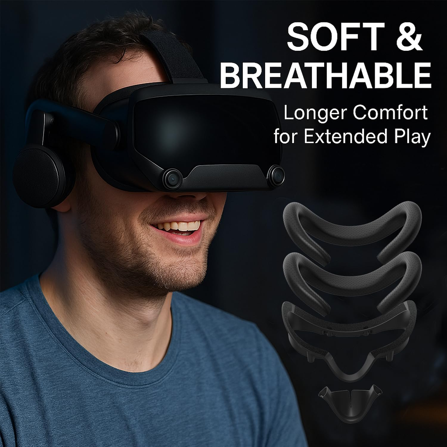 Facial Interface & Foam Pad Kit Compatible with Valve Index &ndash; Replacement Face Cover with Soft Cushions and Bracket image number 2