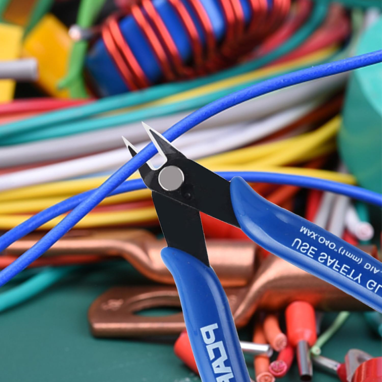 Flush Cutters - Flush Cut Side Cutter Pliers & Precision Wire Snips for Jewelry, Electronics & Crafts | Mini 170 Model with Spring-Loaded Design, Carbon Steel Blades