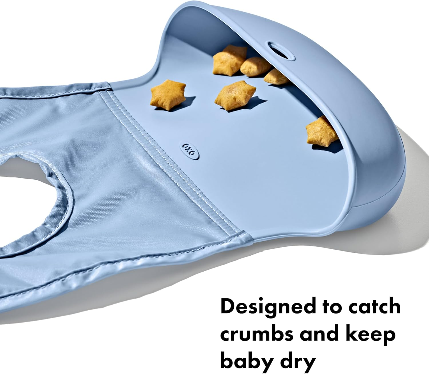 OXO Tot Roll-Up Bib - 2 Pack - Blossom and Dusk - Drizzle/Dusk image number 6