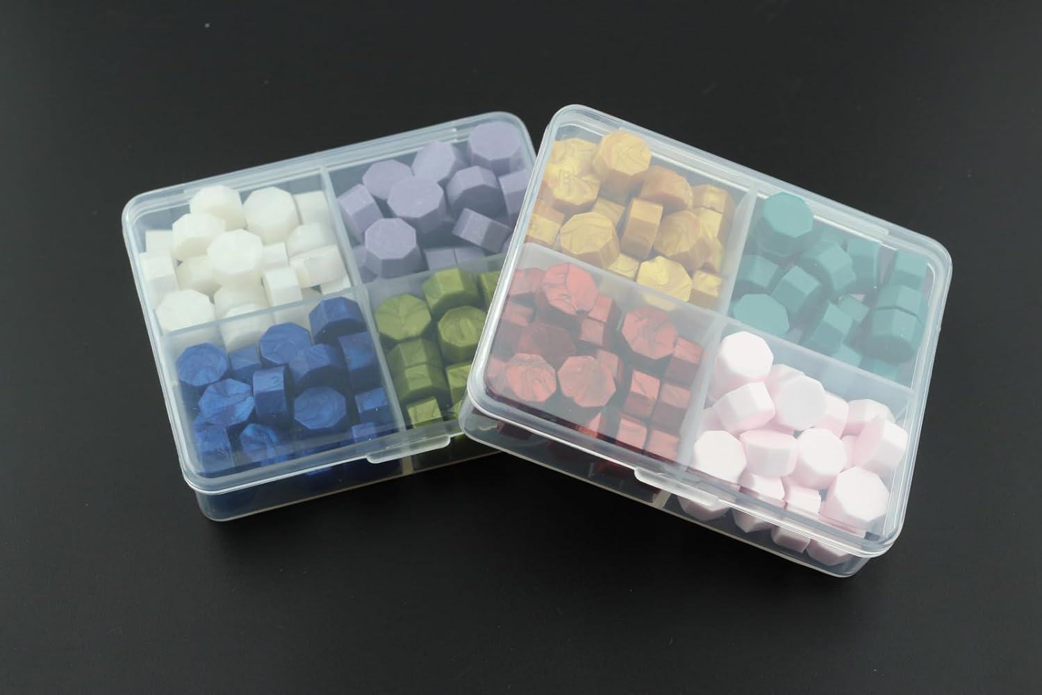 Elledia 160 Pcs Metallic Color Wax Sealing Beads Kit Matte Color Wax Seal Pellets for DIY Wedding Invitations Christmas Envelopes Gift Packaging Vintage Postal Sealing