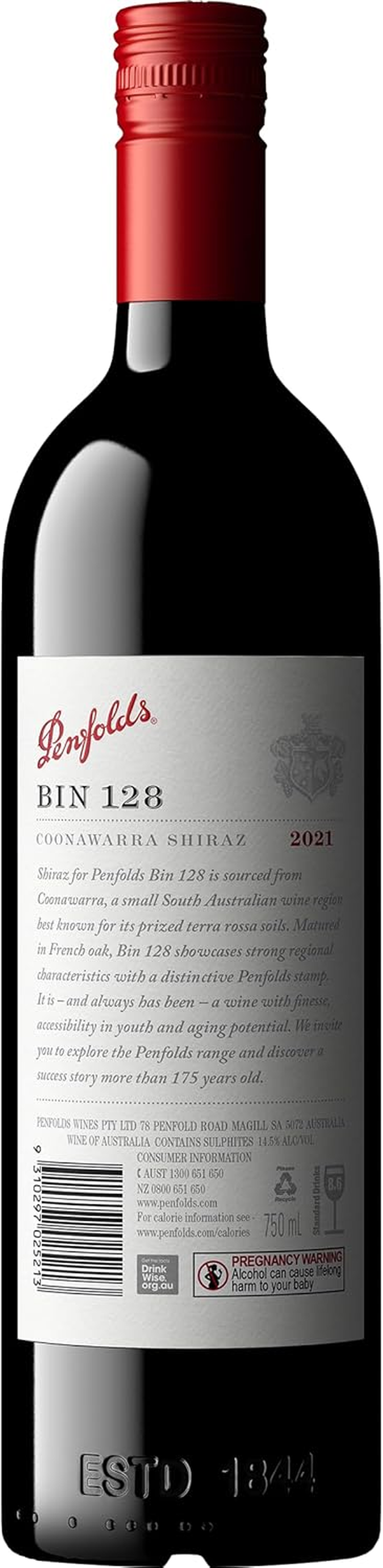 Penfolds 2021 Bin 128 Coonawarra Shiraz Wine 750 Ml image number 2