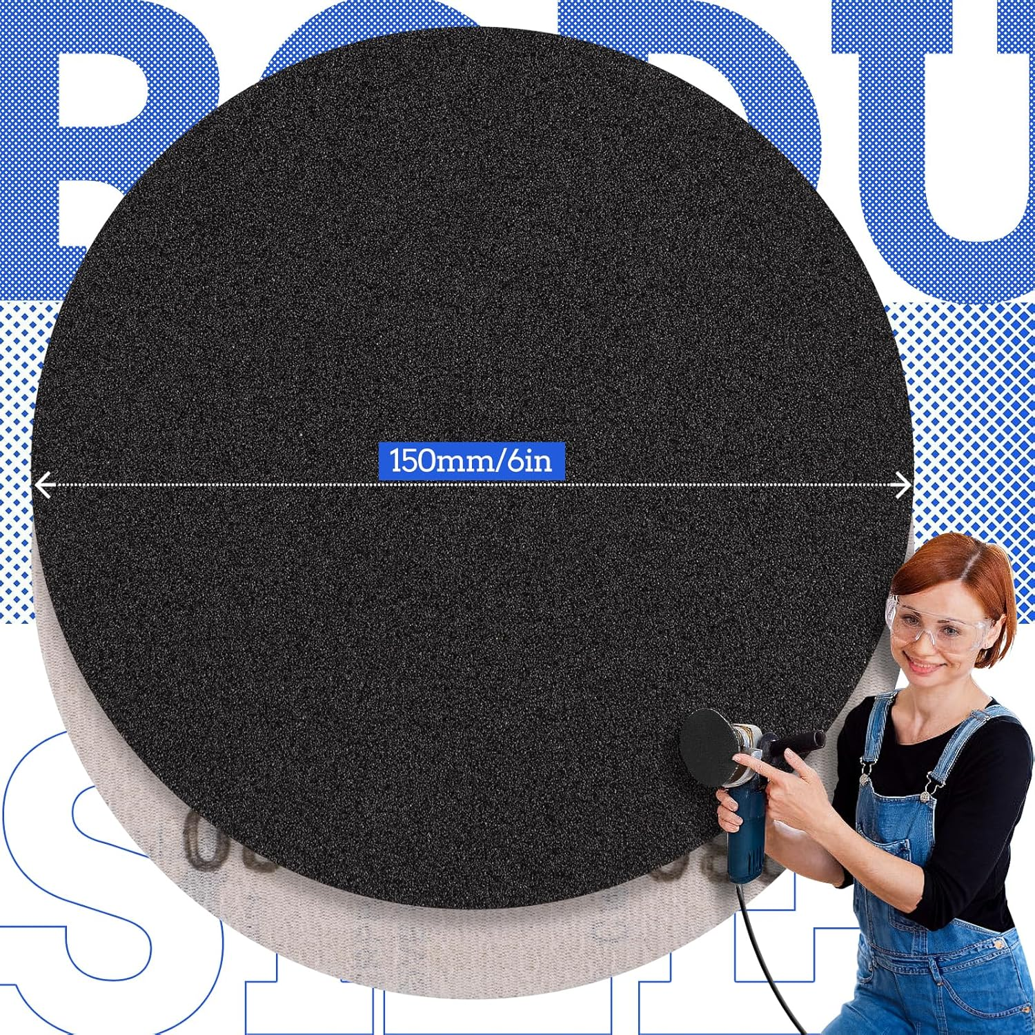 6 Inch No Hole Sanding Discs 800 Grit 30Pcs, Wet Dry Orbital Sander Hook and Loop Sandpaper Disc, Best for Metal,Automotive Polishing image number 3