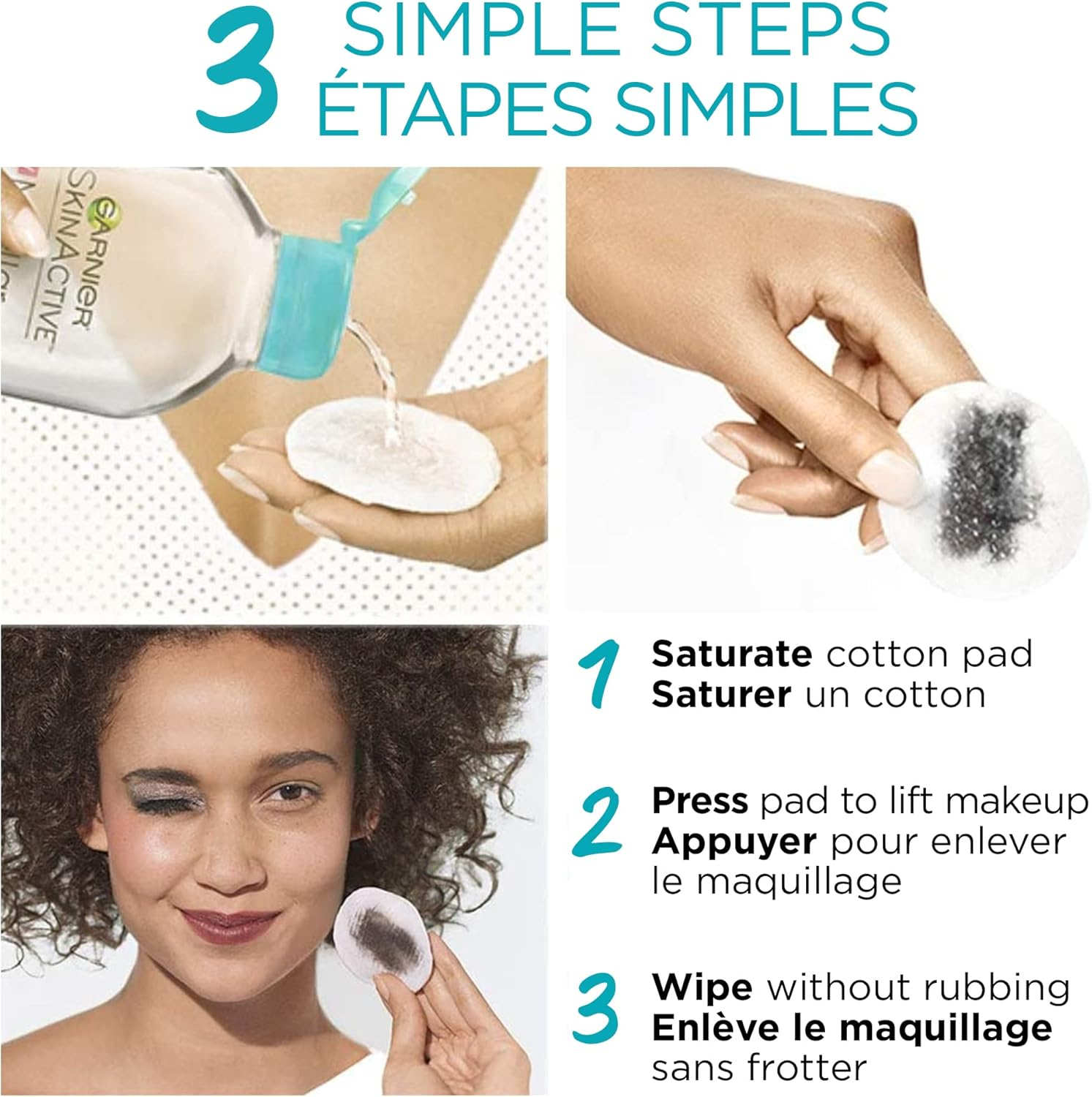 Garnier Skinactive Micellar Cleansing Water, for Waterproof Makeup, 3.4 Fl Oz image number 3