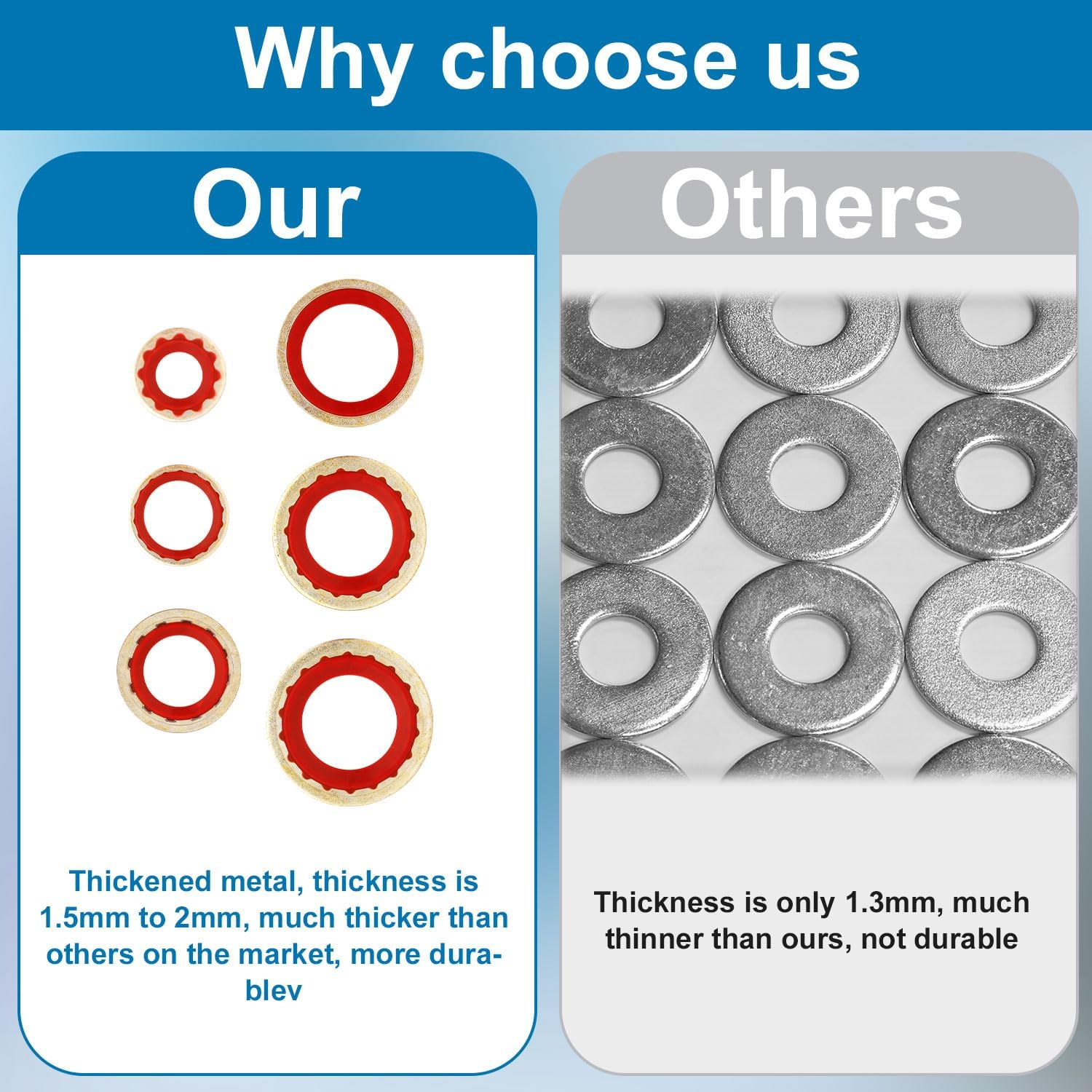 30Pcs Car AC Compressor Gaskets, Leakproof AC Port Seal Washer Multi-Specification Car AC Compressor O-Ring Gasket Seals for Most Car Models (Red) image number 3