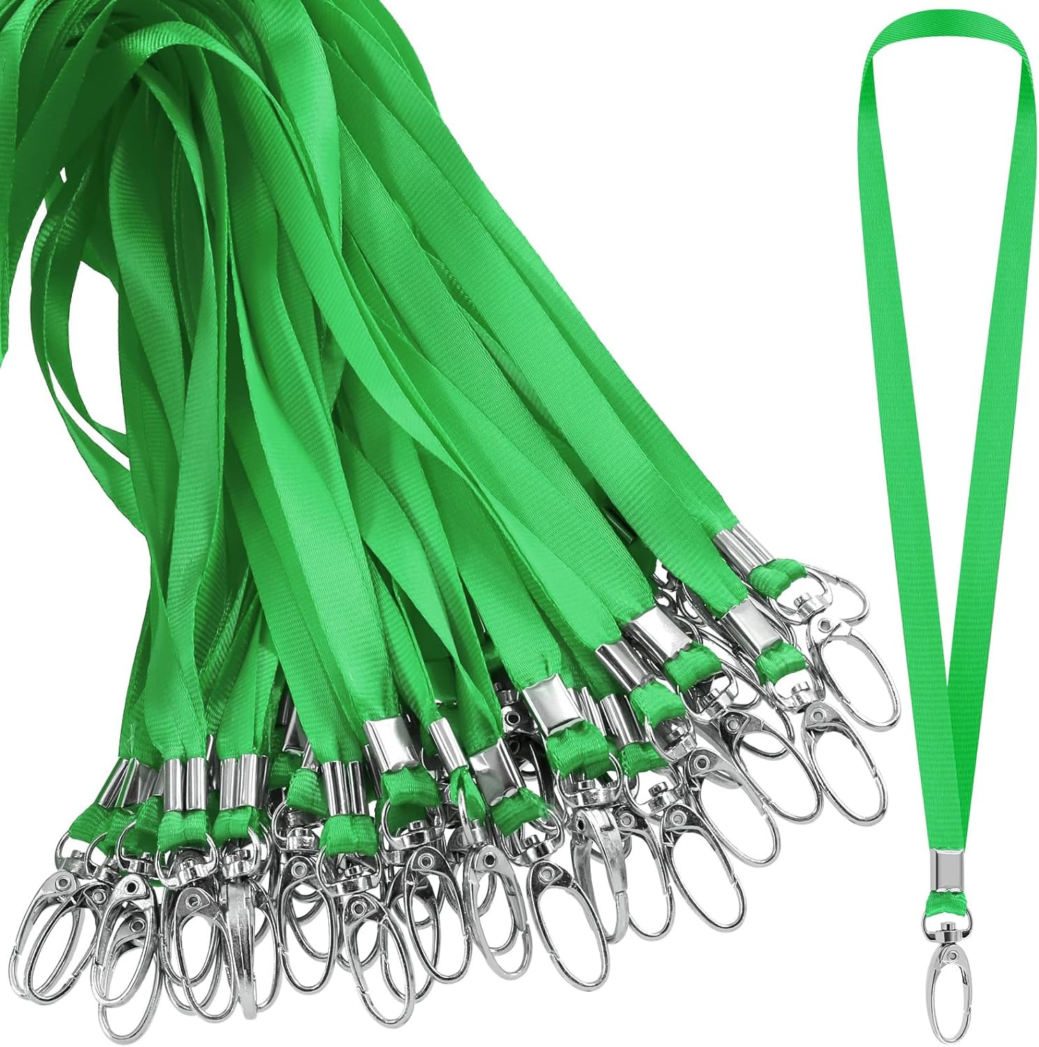 Glarks 50Pcs Lanyards Bulk Purple Lanyard Flat Nylon Clip Swivel Hooks ID Badges Lanyard with Clip for Office ID Badges Key Chains