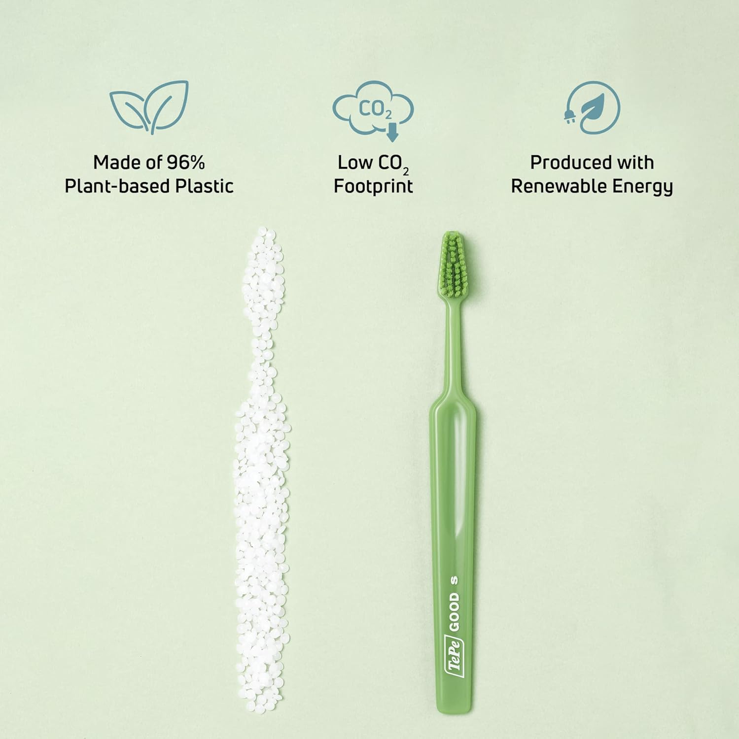 Tepe GOOD Compact Toothbrush, Soft, Green, Kids (XS), 1Pc, Small Head Toothbrush for Improved Access, Soft Bristle Toothbrush for Gentle Cleaning