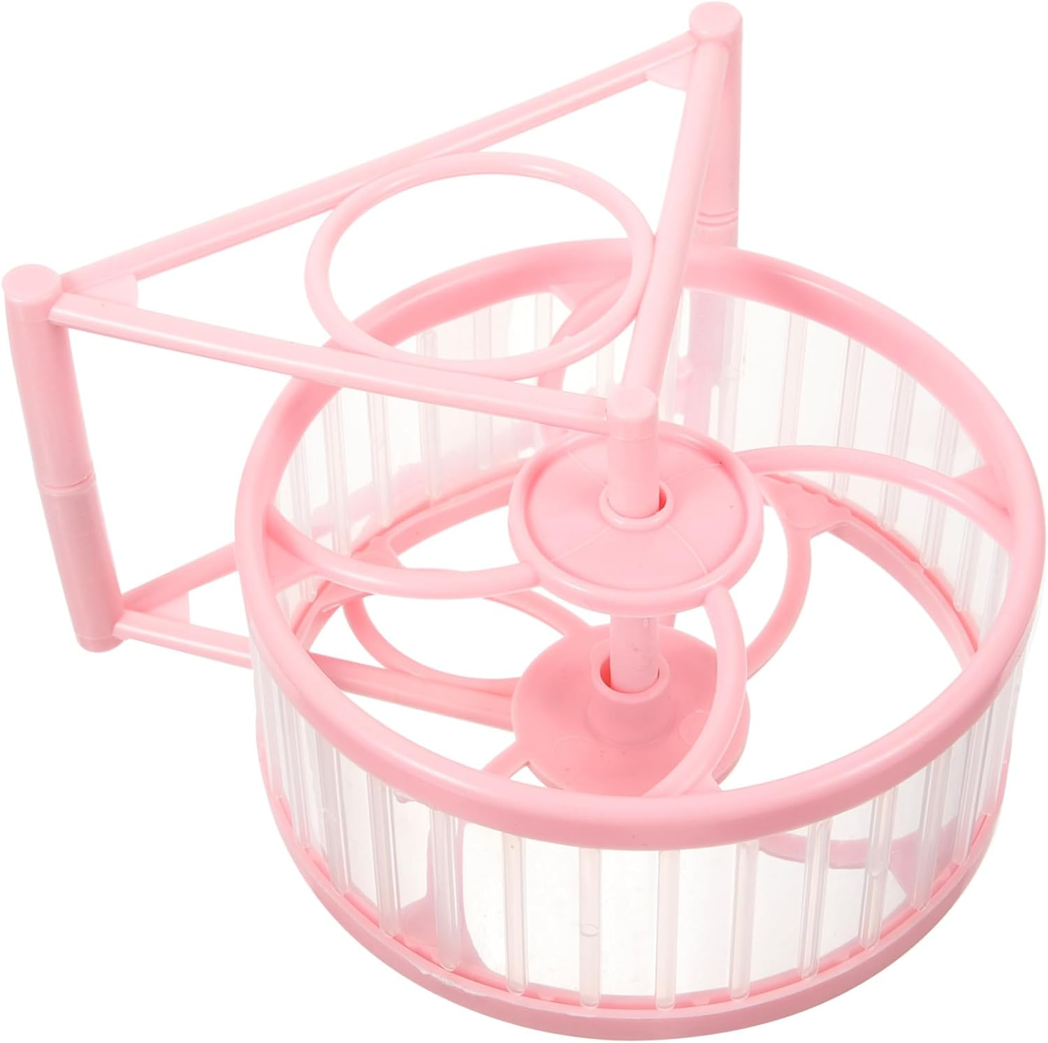 Silent Hamster and Gerbil Running Wheel Stand, Pink Plastic Exercise Wheel for Small Pets like Hedgehogs, Guinea Pigs and Chinchillas, Suitable for Cage Use and Small Animal Play image number 1