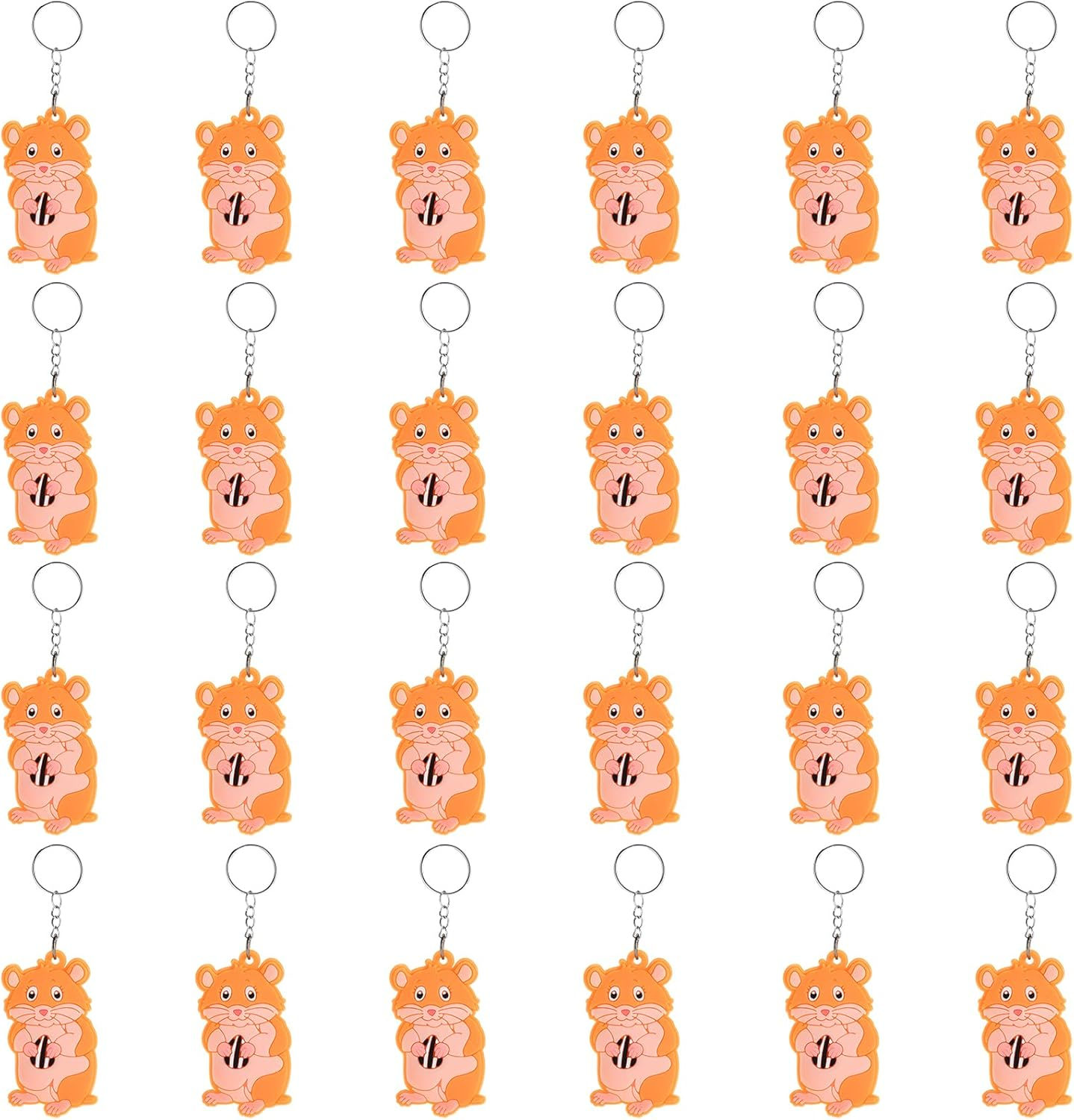Imagitek 24 Pack Hamster Party Keychains Keyrings for Guinea Pig Themed Party Favors, Kids Birthday Party Bag Fillers, Baby Shower Return Gifts image number 5