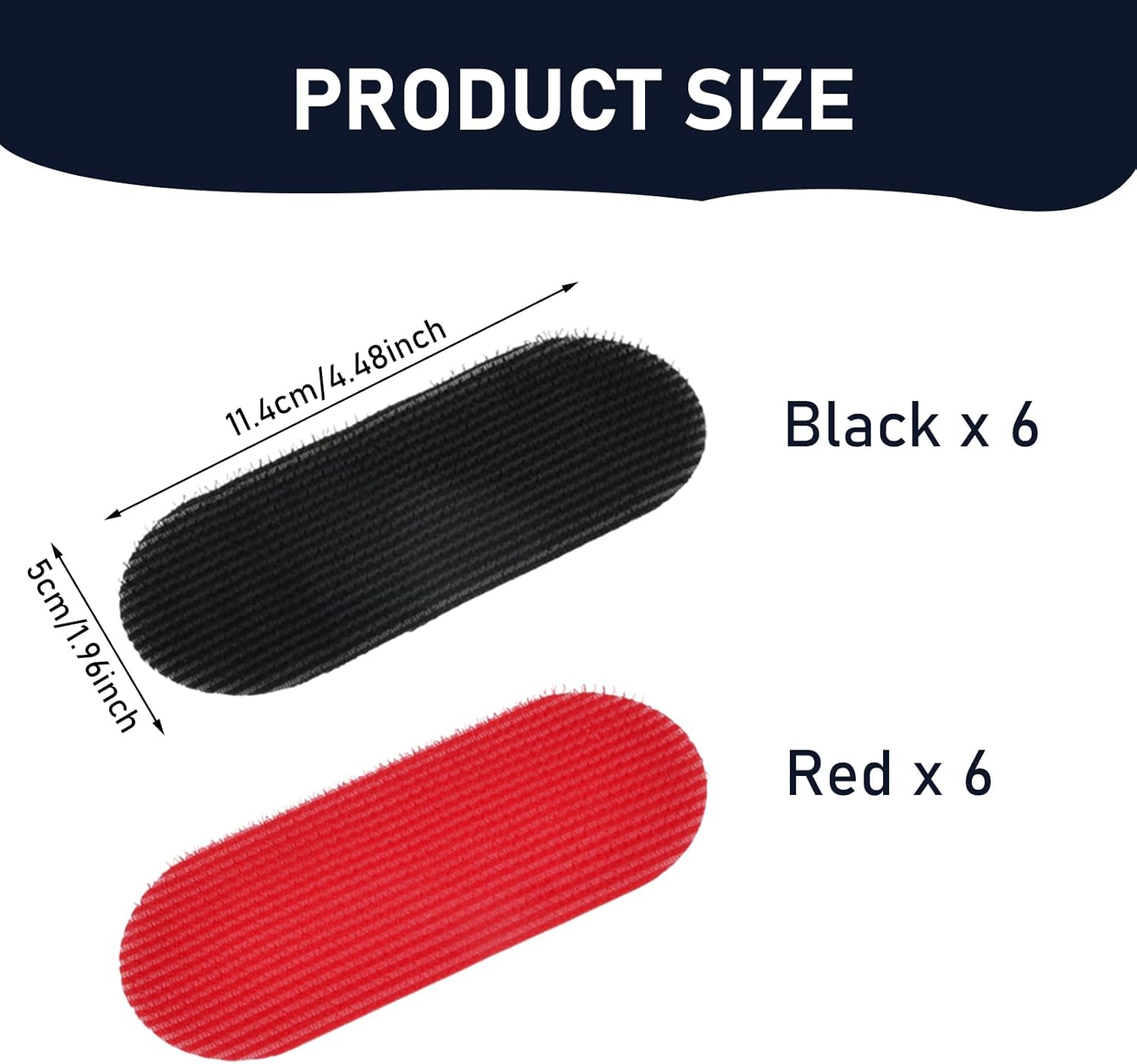 Pack of 12 Hair Holders for Men and Women, Magic Hair Stickers, Self-Adhesive, Hairdressing Accessories for Pony & Facial Hair, Hair Fringe Sticker Pads for Make-Up & Washing (Black, Red) image number 1