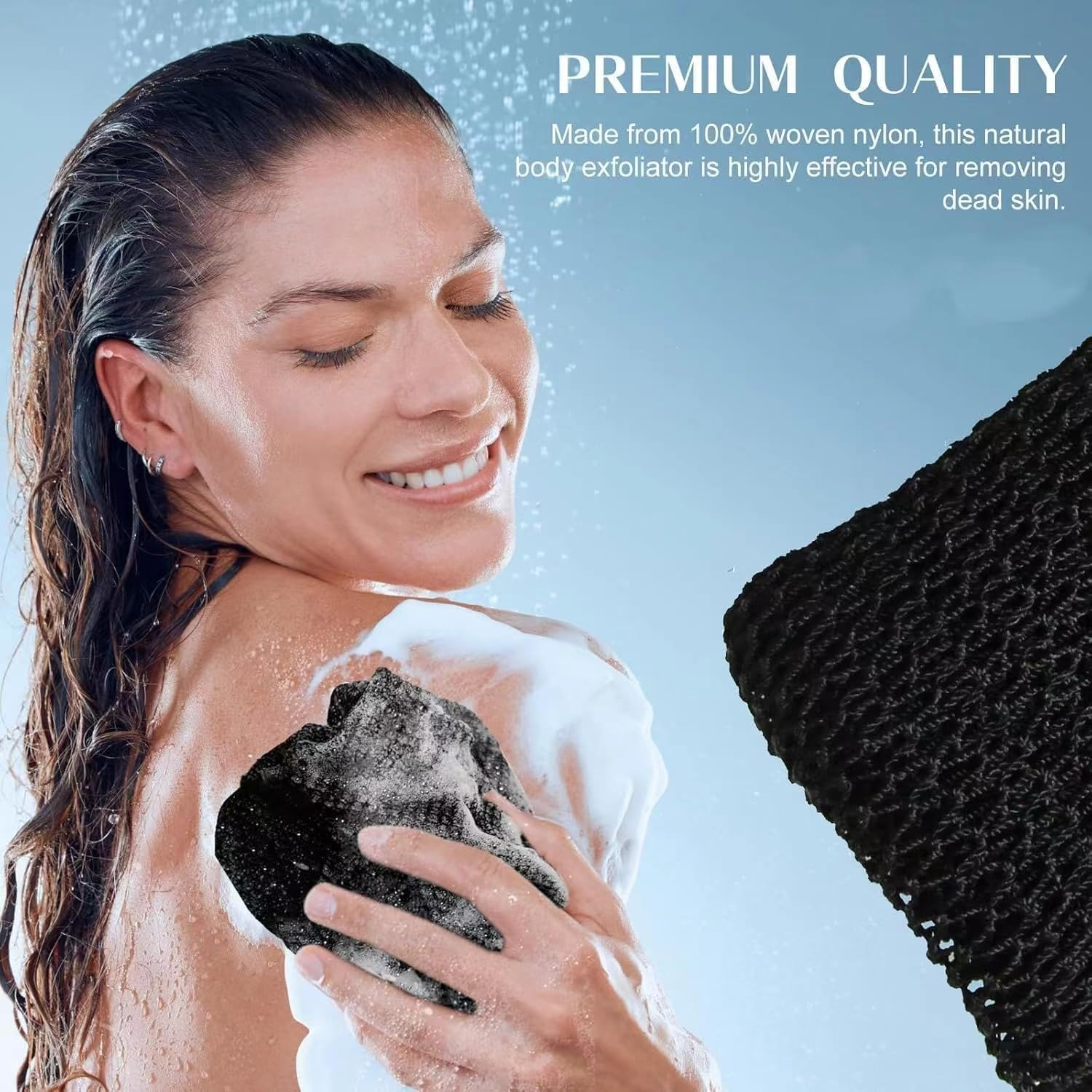 2 Pack African Net Sponge Authentic with Knots, Real Black-Owned African Sponge, Authentic Exfoliator and Body Scrubber, Exfoliating Bath Wash Cloth for Back, Foot, and Scalp, Stretchable and Durable image number 3