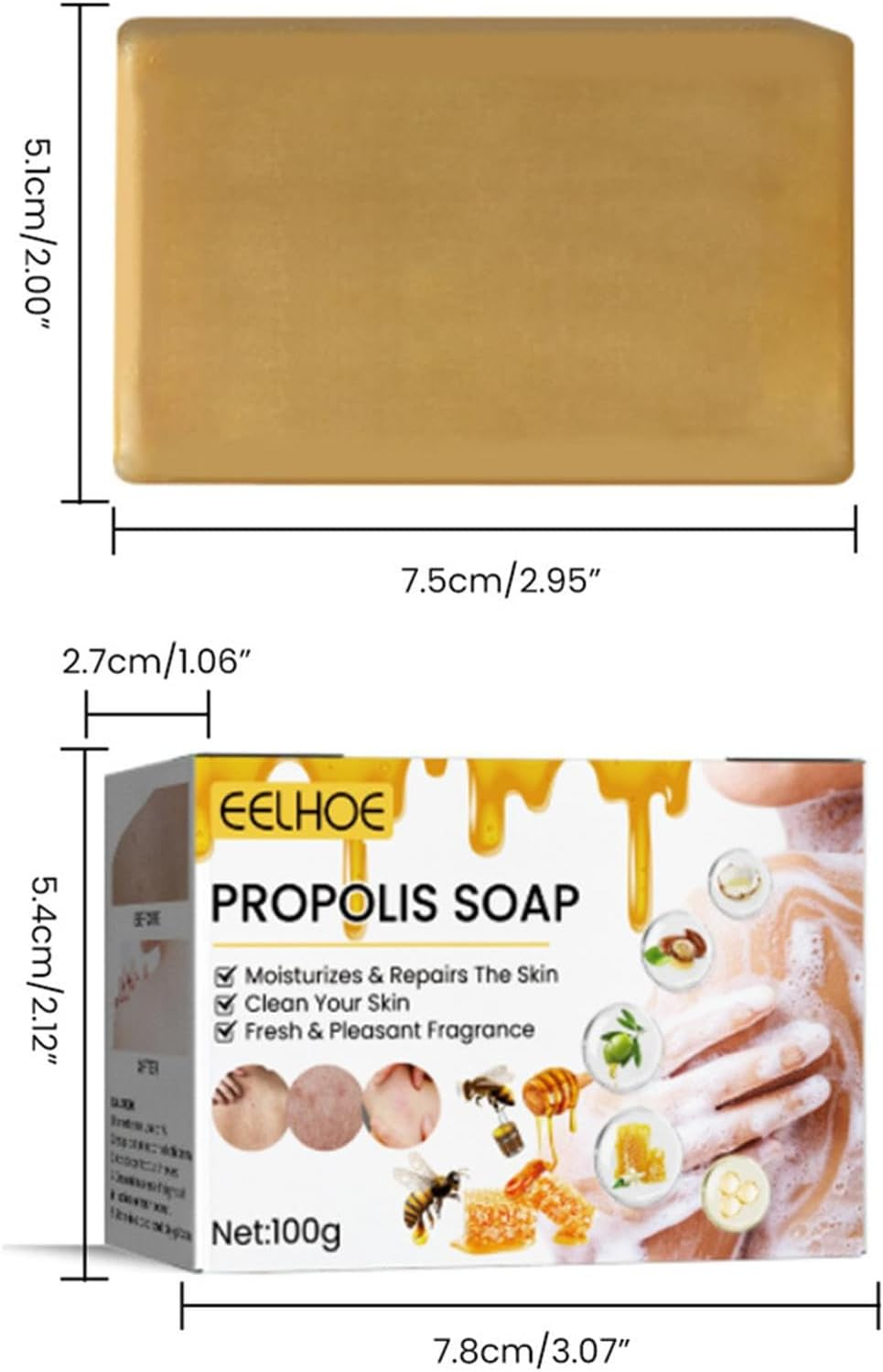 Soap Bar,100G Skin Brightening and Moisturizing Body Soap - Sensitive Skin Face Wash Extract Soap Face Cleaner Bar Soap Body Scrub image number 2