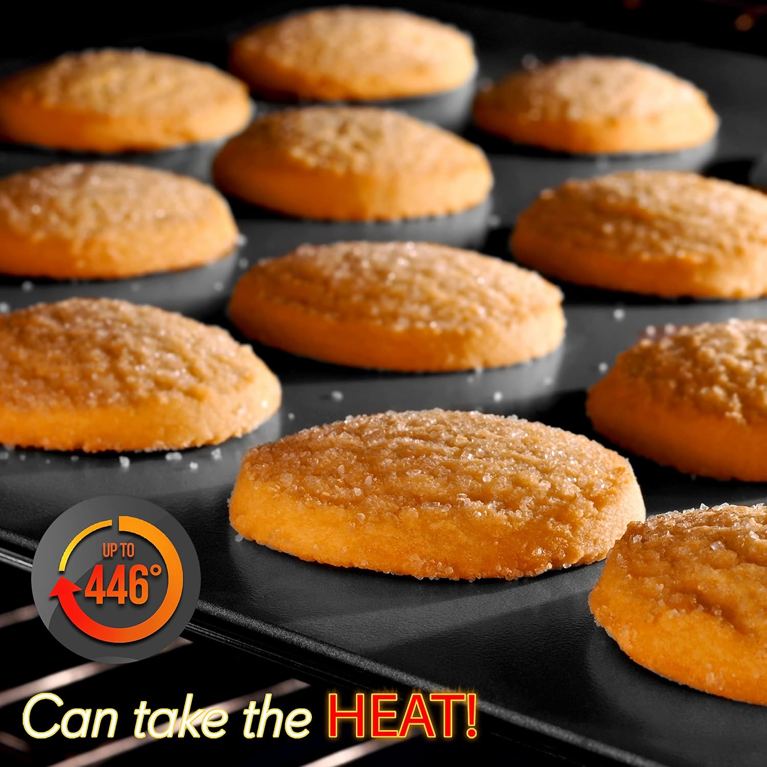 Nutrichef 3-Piece Nonstick Oven Cookie Sheets for Baking - Heavy Duty Carbon Steel Baking Sheet Pans Set - Large, Medium, and Small Sized Baking Tray - Dishwasher Safe, Black image number 5