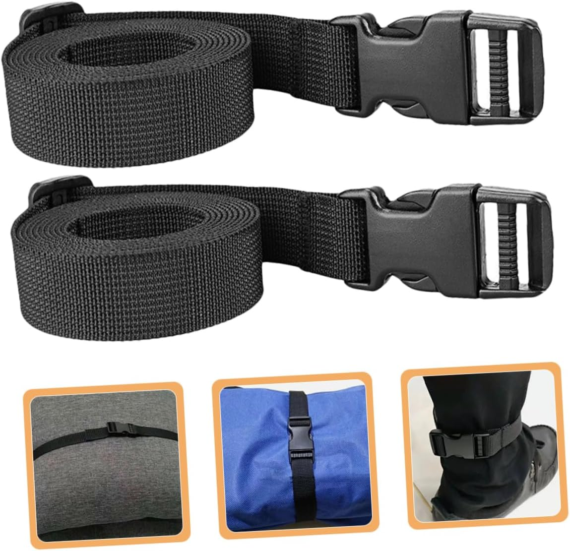 OSALADI 6Pcs Adjustable Suitcase Straps Heavy Duty Buckle Belts for Outdoor Luggage Lashing Reliable Webbing Straps Quick-Release Buckles for Travel Packing image number 2