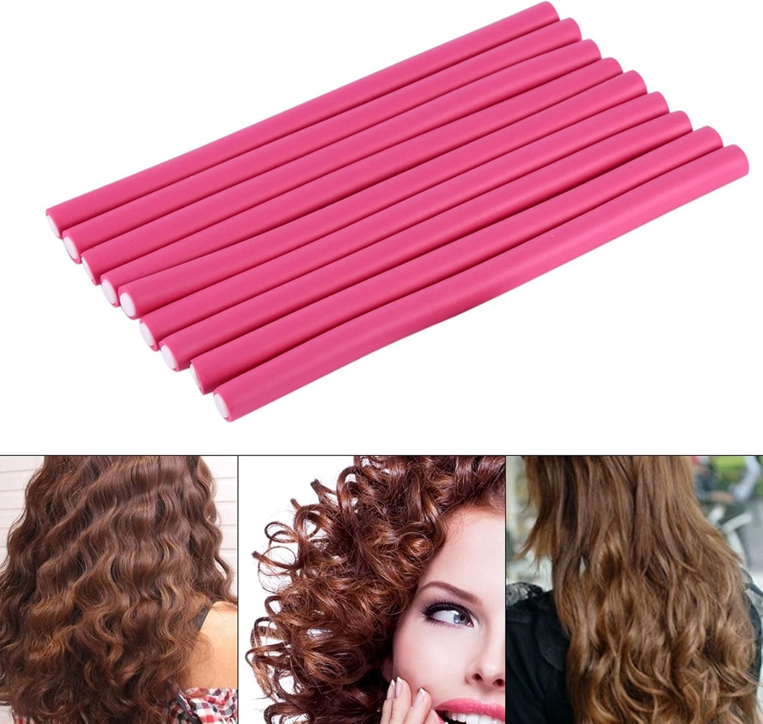 Twist Foam Hair Rollers Foam No Heat Hair Rods Rollers, 10Pcs Twist Hair Rollers No Heat Hair Rods,Hairs Roller Twists Flex Rod for Girl and Women, 24 Cm image number 1