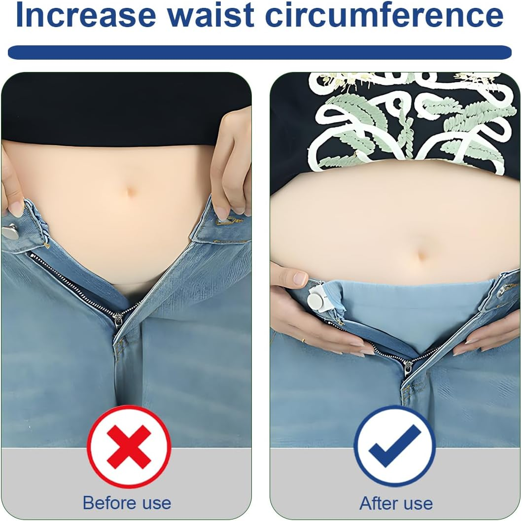 Pack of 4 Jeans Extensions with Adjustable Waistband, Elastic Maternity Trousers Extender, Adjustable Waistband Extension for Pregnant Women image number 5